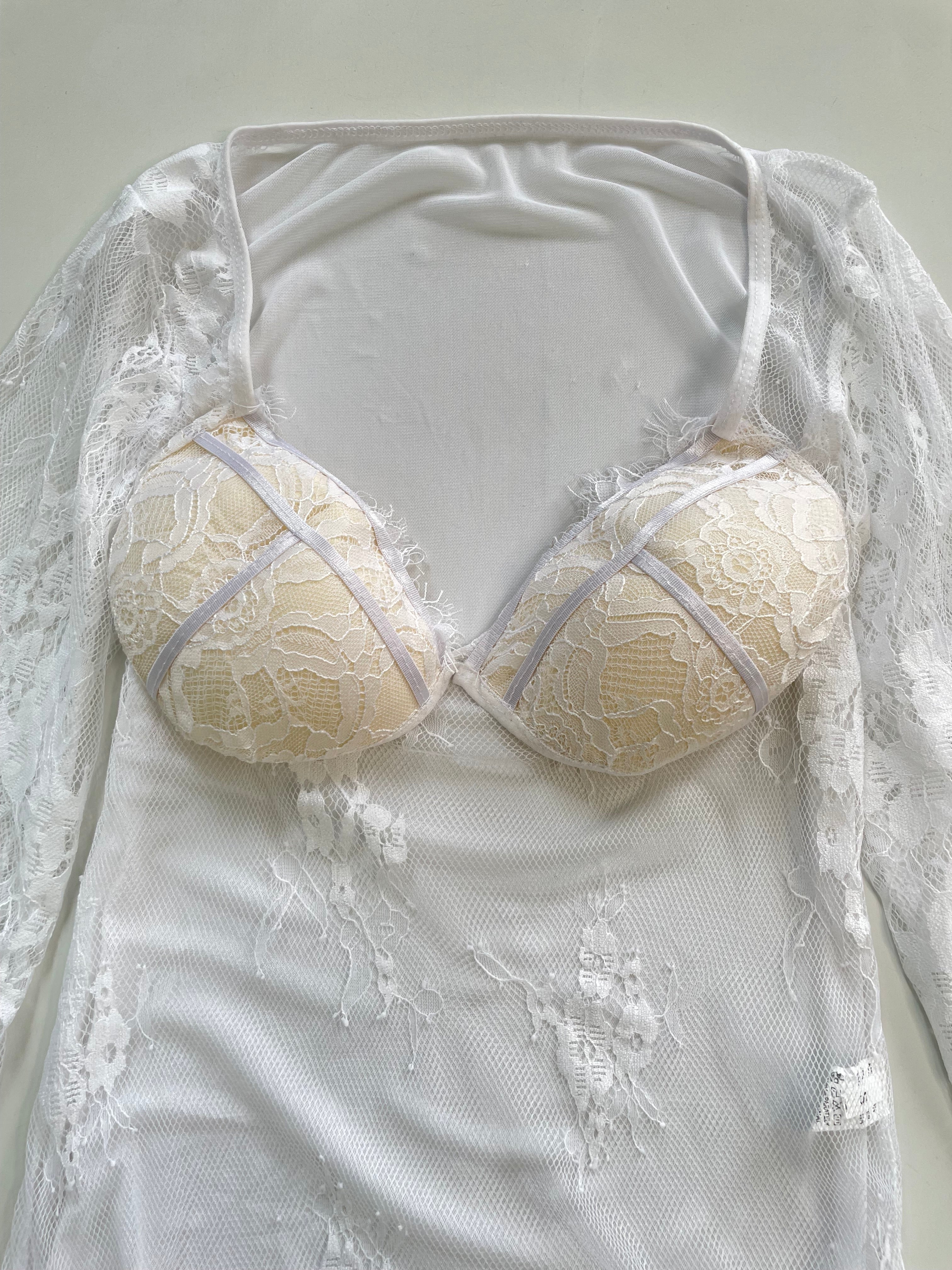 Lacy Sheer Bodysuit-Bust 34 - Image 2