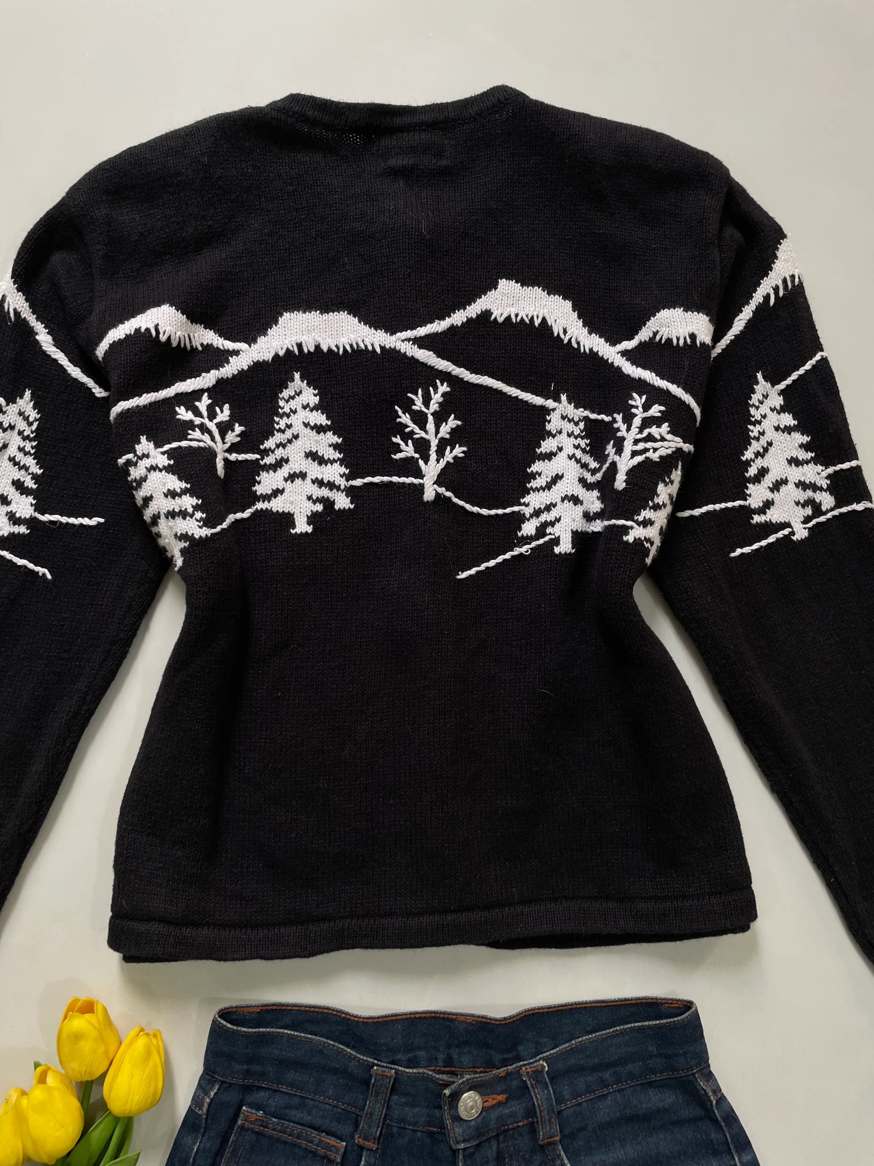 Christopher & Banks Hand Embroidered Christmas Sweater - Bust 40 - Image 3