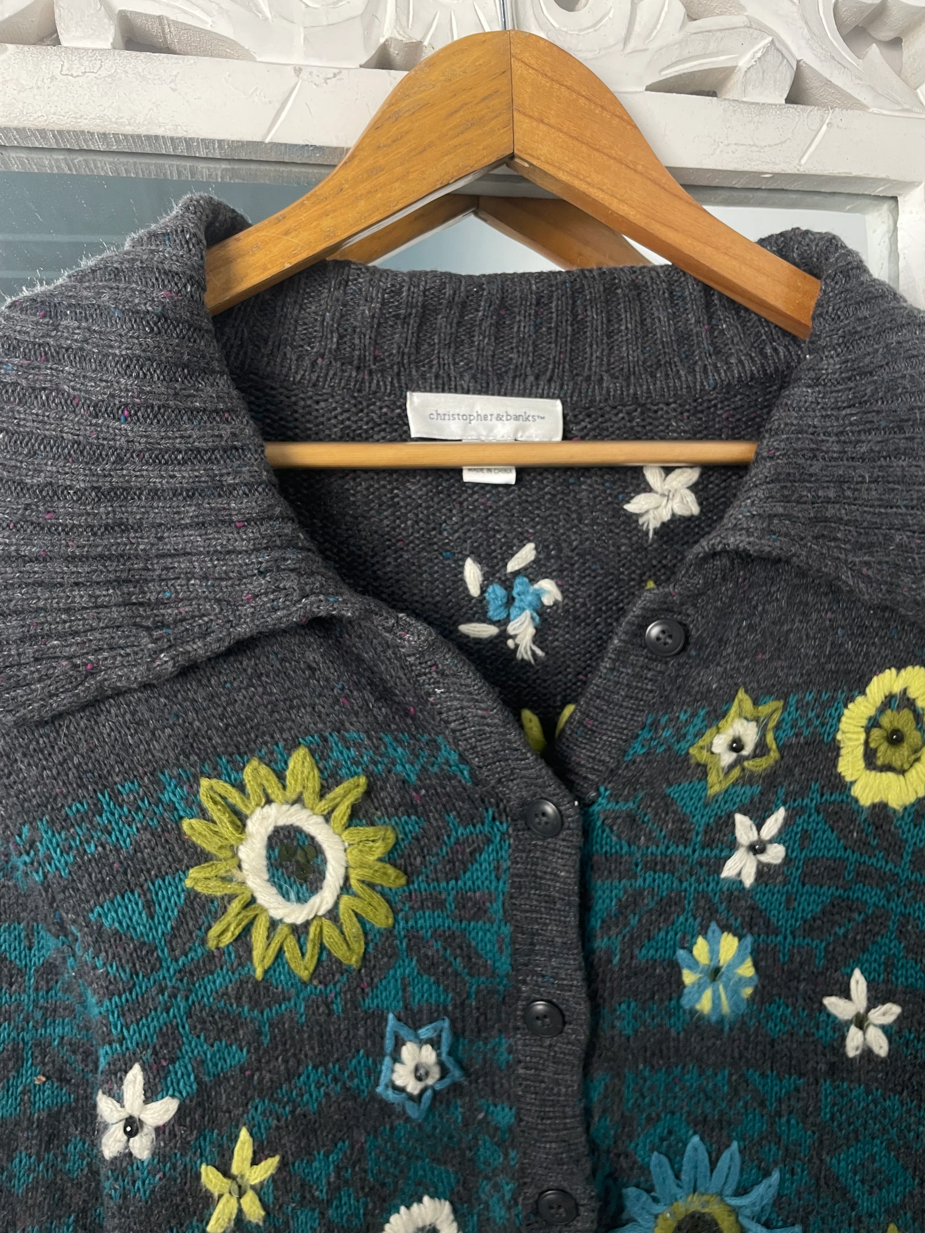 Christopher&banks Embroidered Sweater-Bust 40 - Image 2