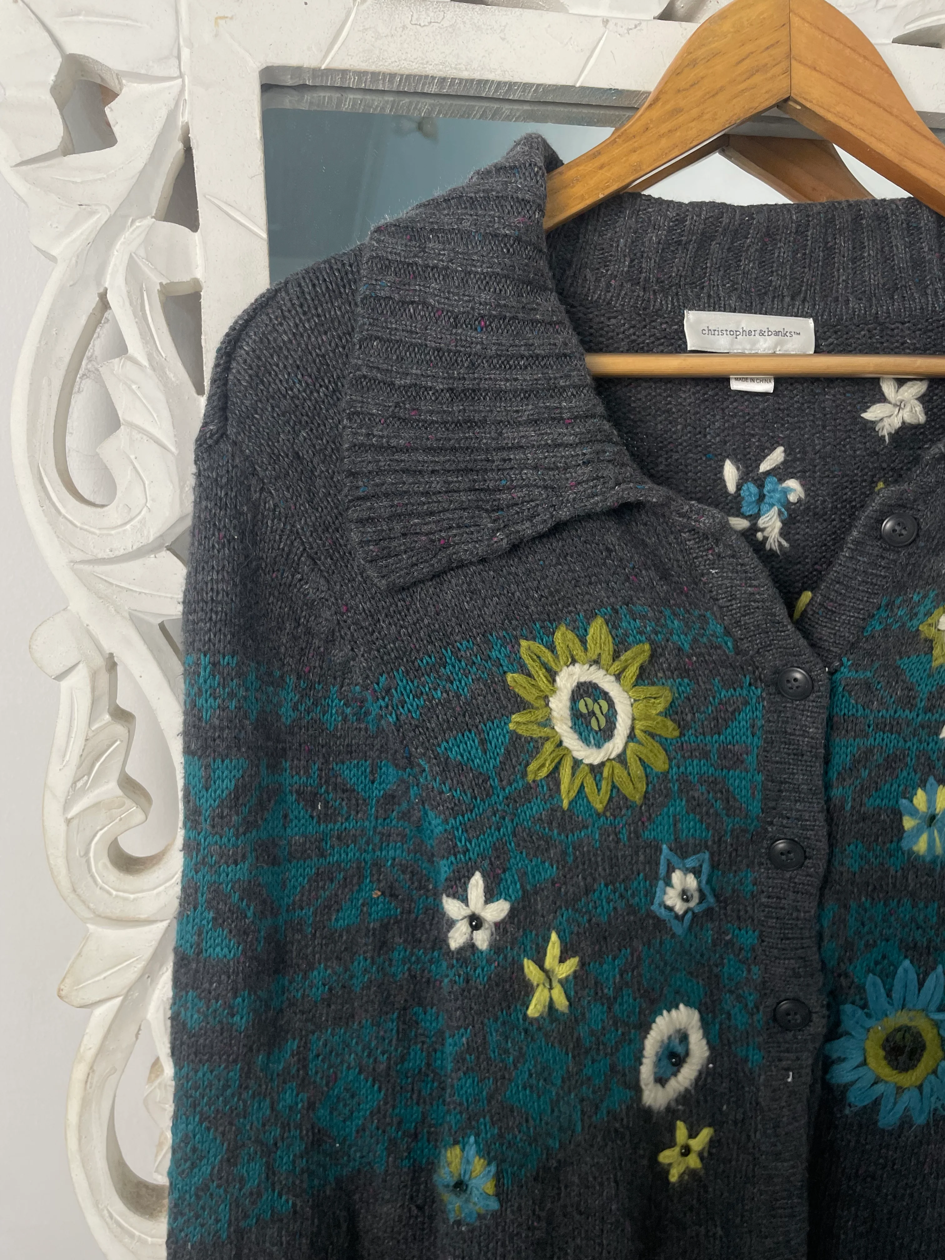Christopher&banks Embroidered Sweater-Bust 40 - Image 3