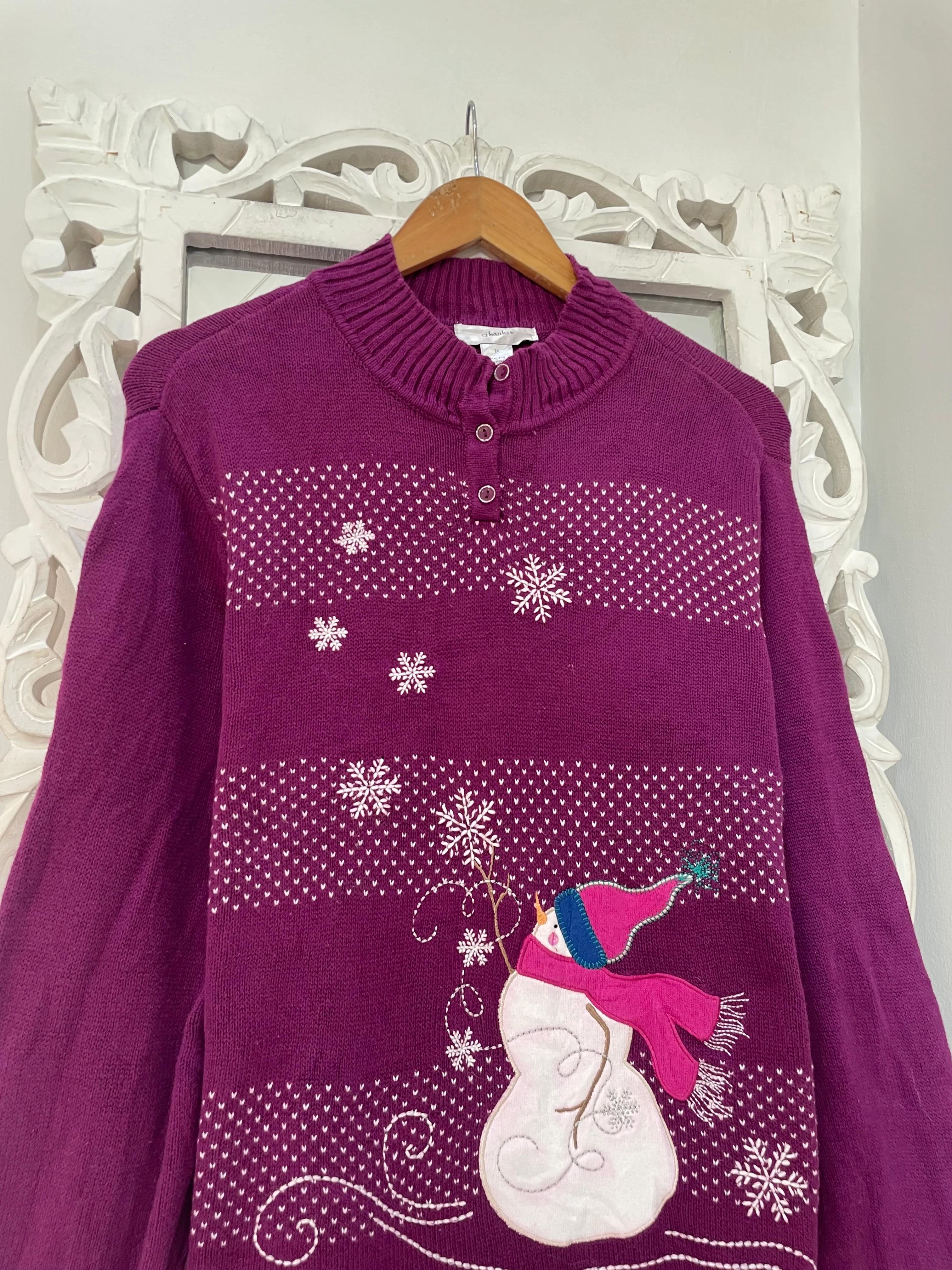 Christopher & Banks Embroidered Christmas Sweater-Bust 46 - Image 2