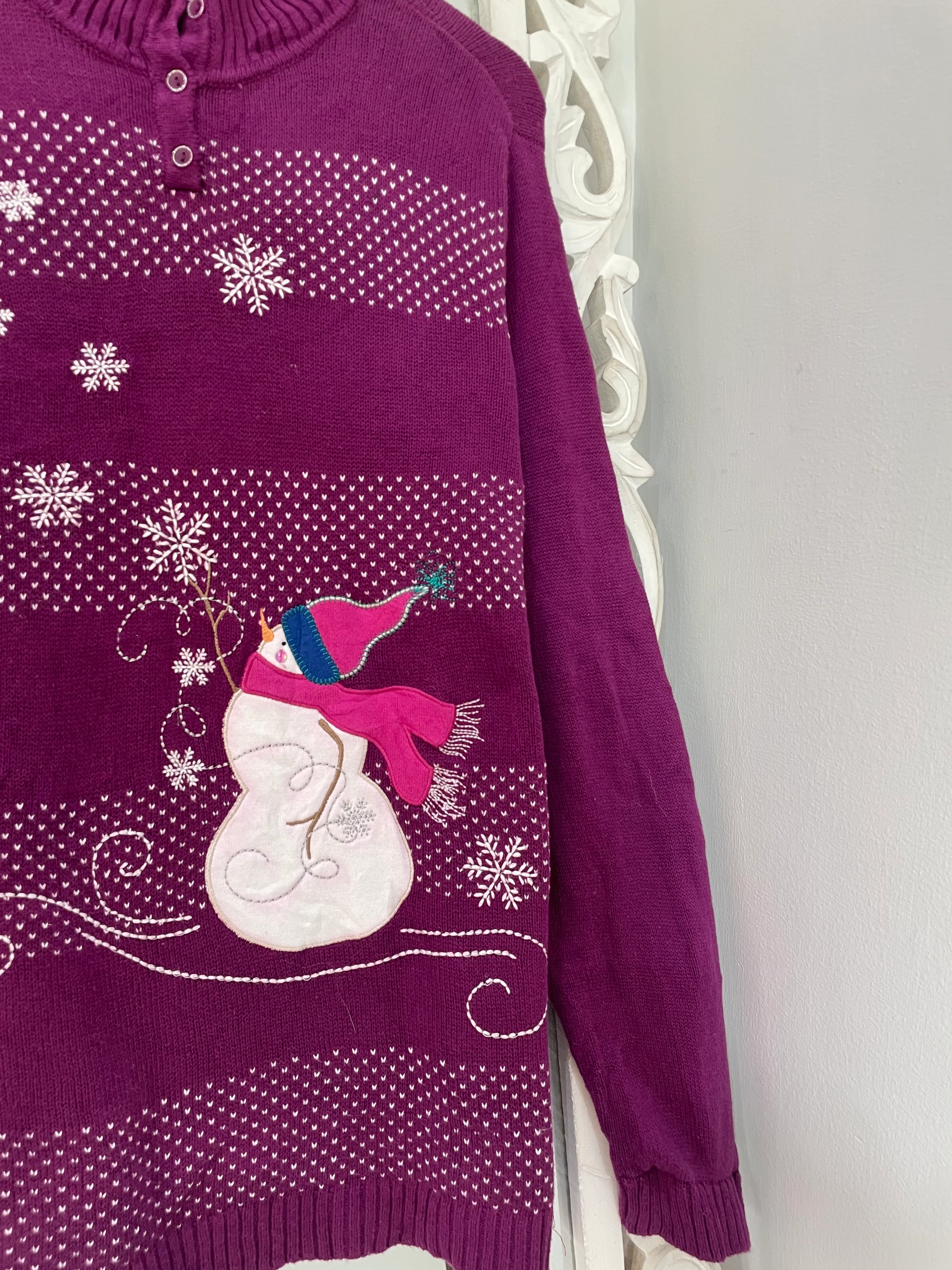 Christopher & Banks Embroidered Christmas Sweater-Bust 46 - Image 3
