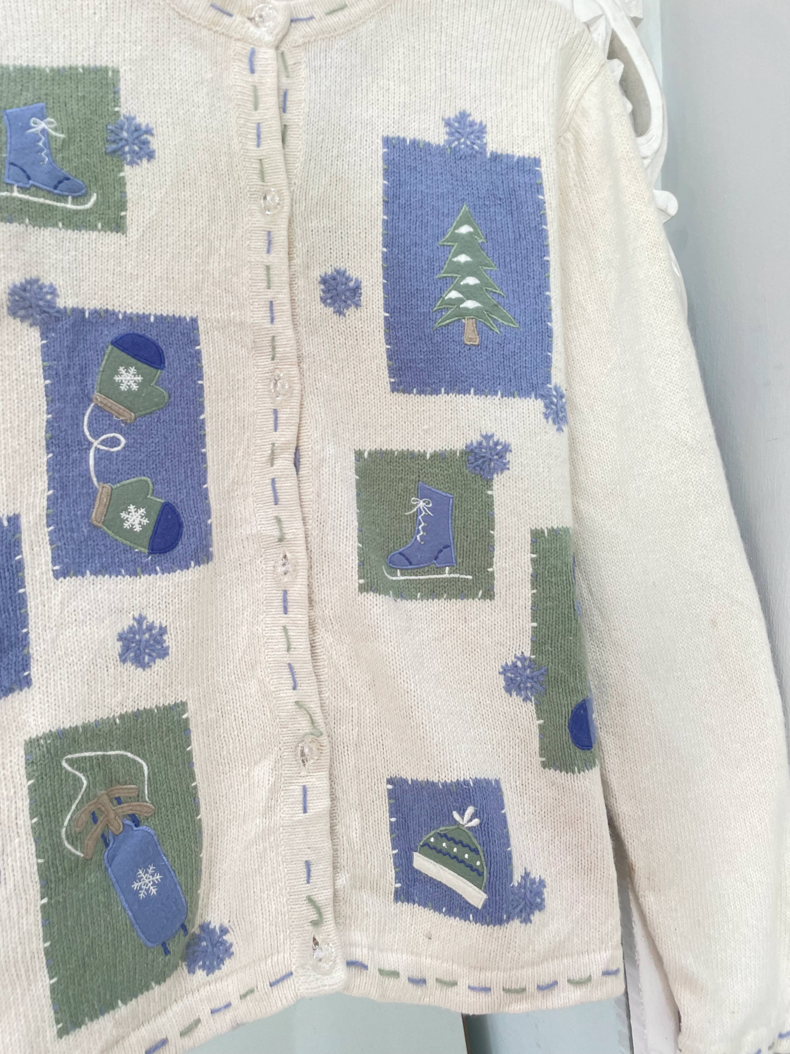 Croft & Barrow Embroidered Christmas Sweater-Bust 46 - Image 3