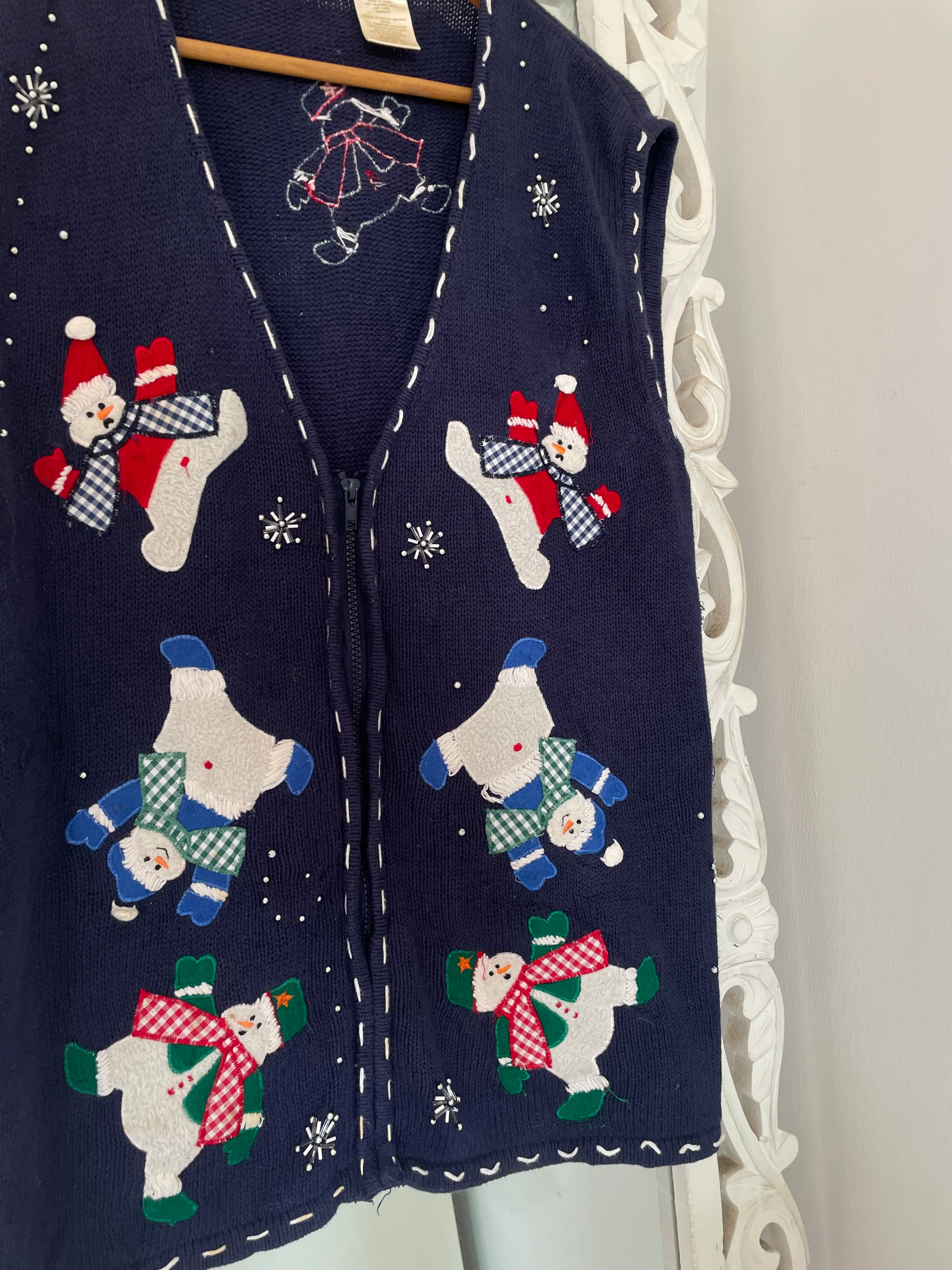 Bobbie Brooks Embroidered Christmas Sweater Vest-Bust 48 - Image 2