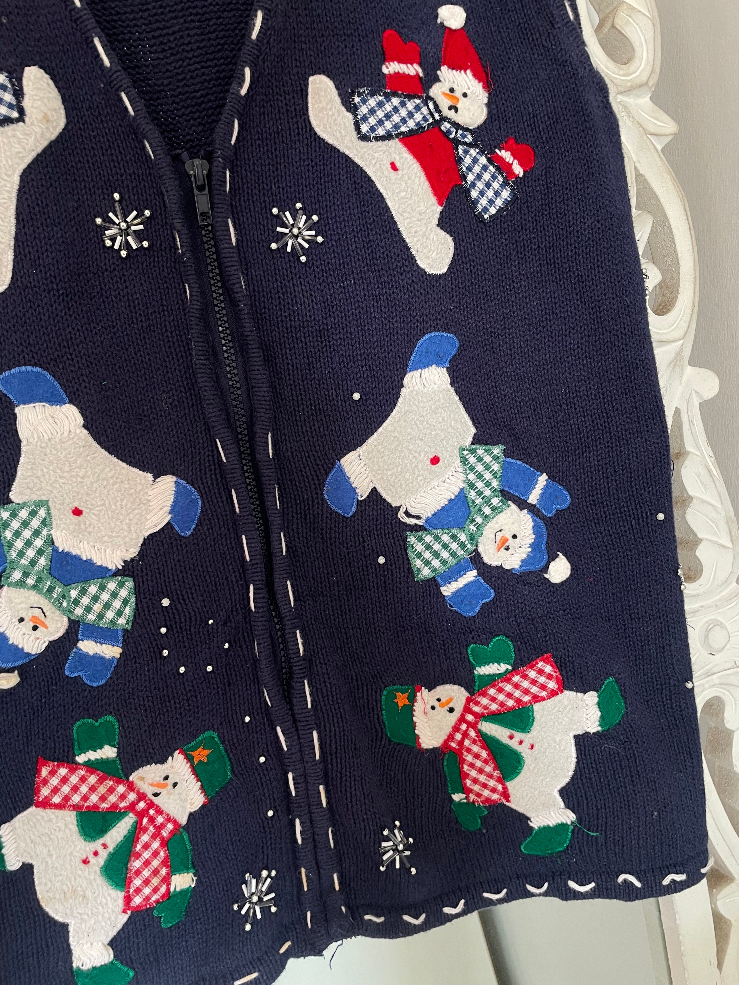 Bobbie Brooks Embroidered Christmas Sweater Vest-Bust 48 - Image 3