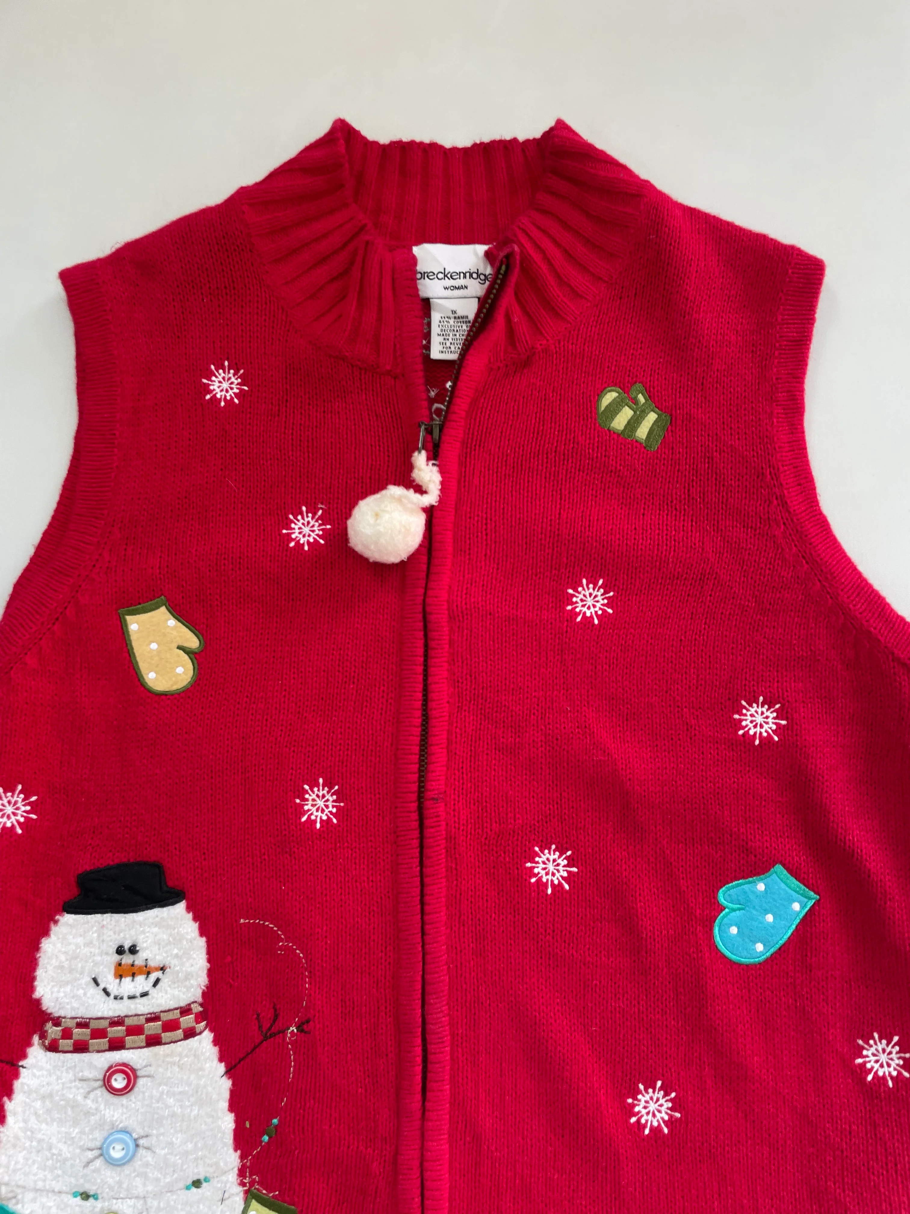Breckenridge Embroidered Christmas Sweater Vest-Bust 44 - Image 2