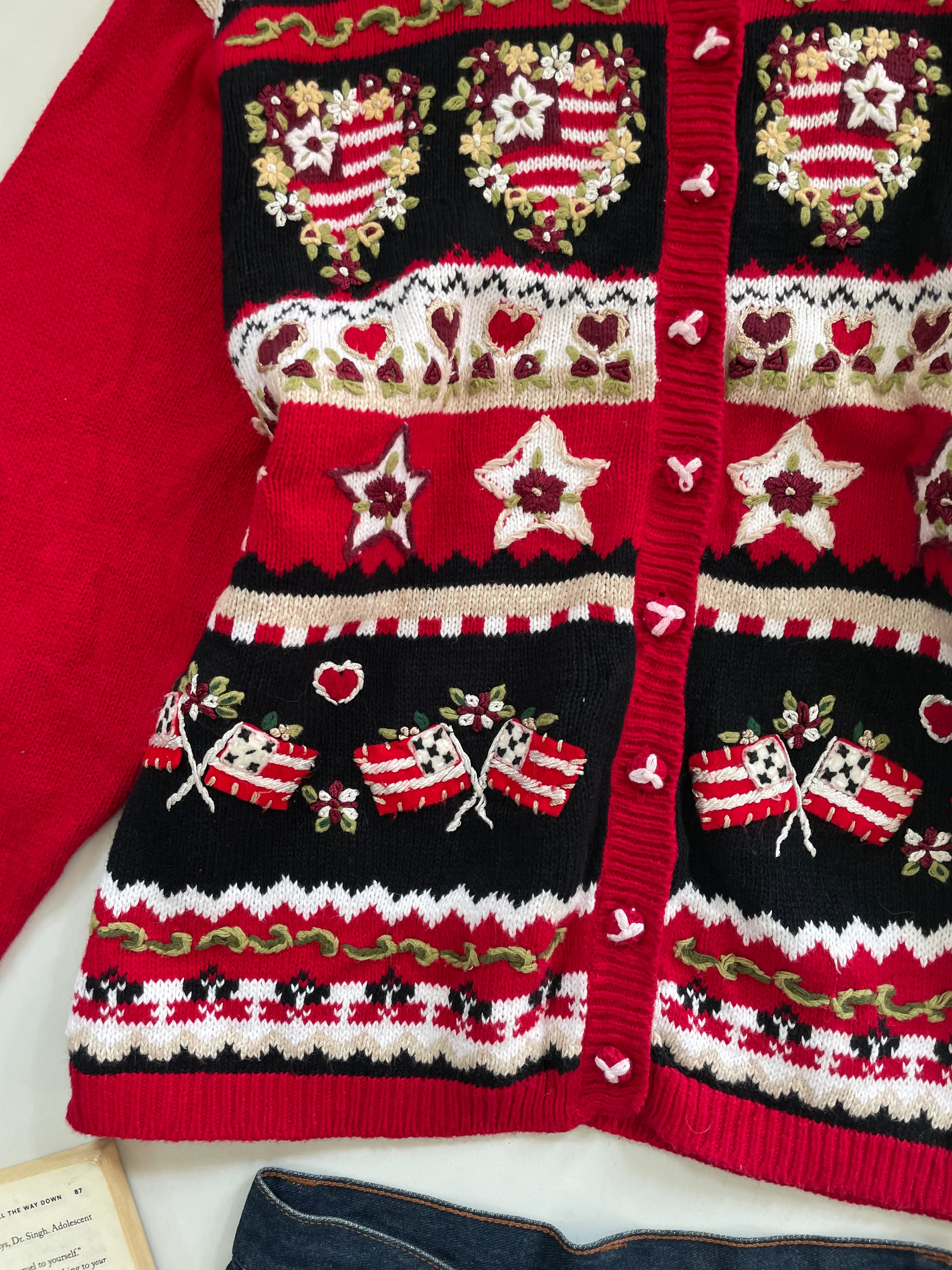 Heirloom Collectibles Embroidered Christmas Sweater-Bust 46 - Image 3
