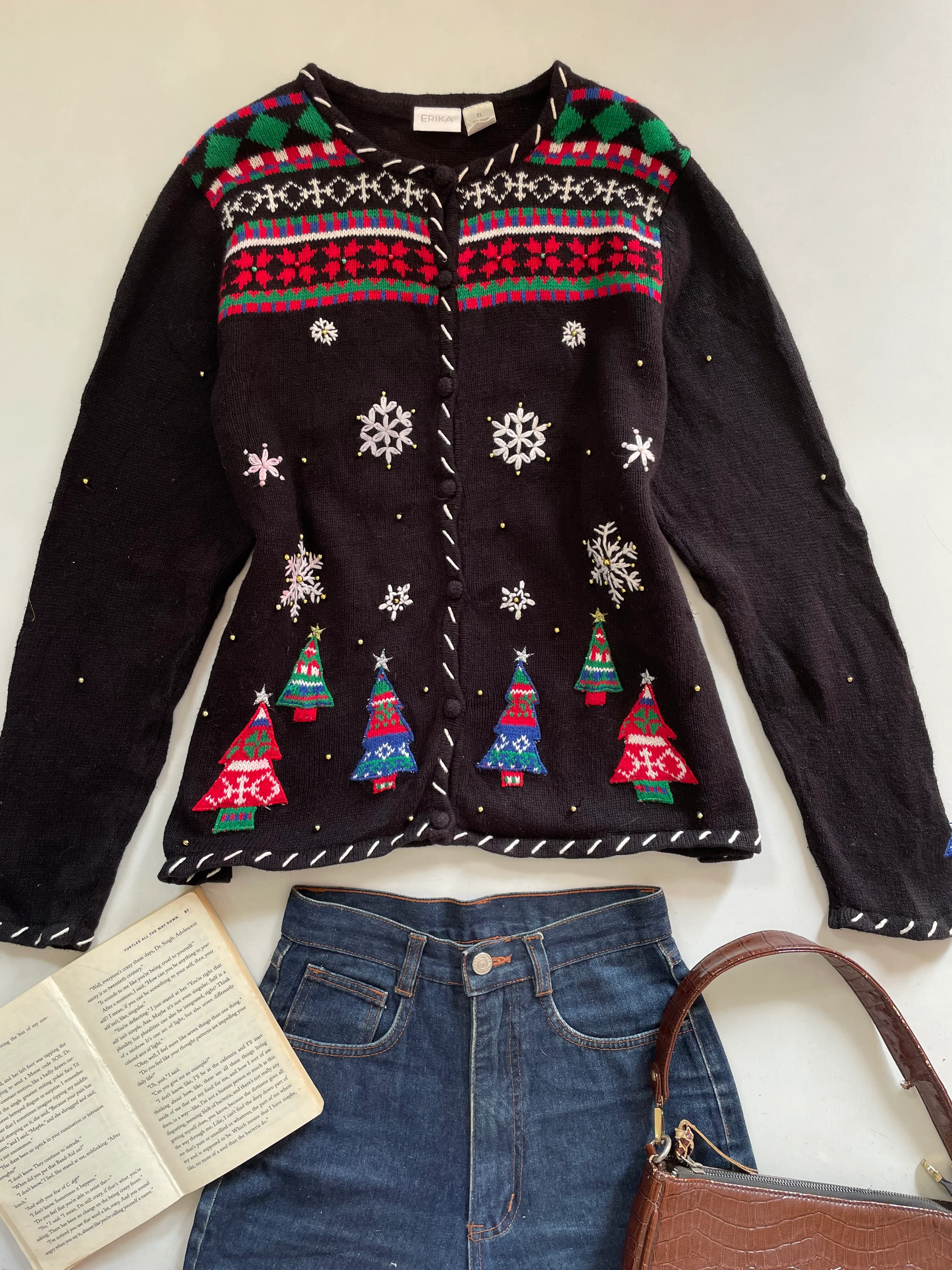 Erika Embroidered Christmas Sweater-Bust 44