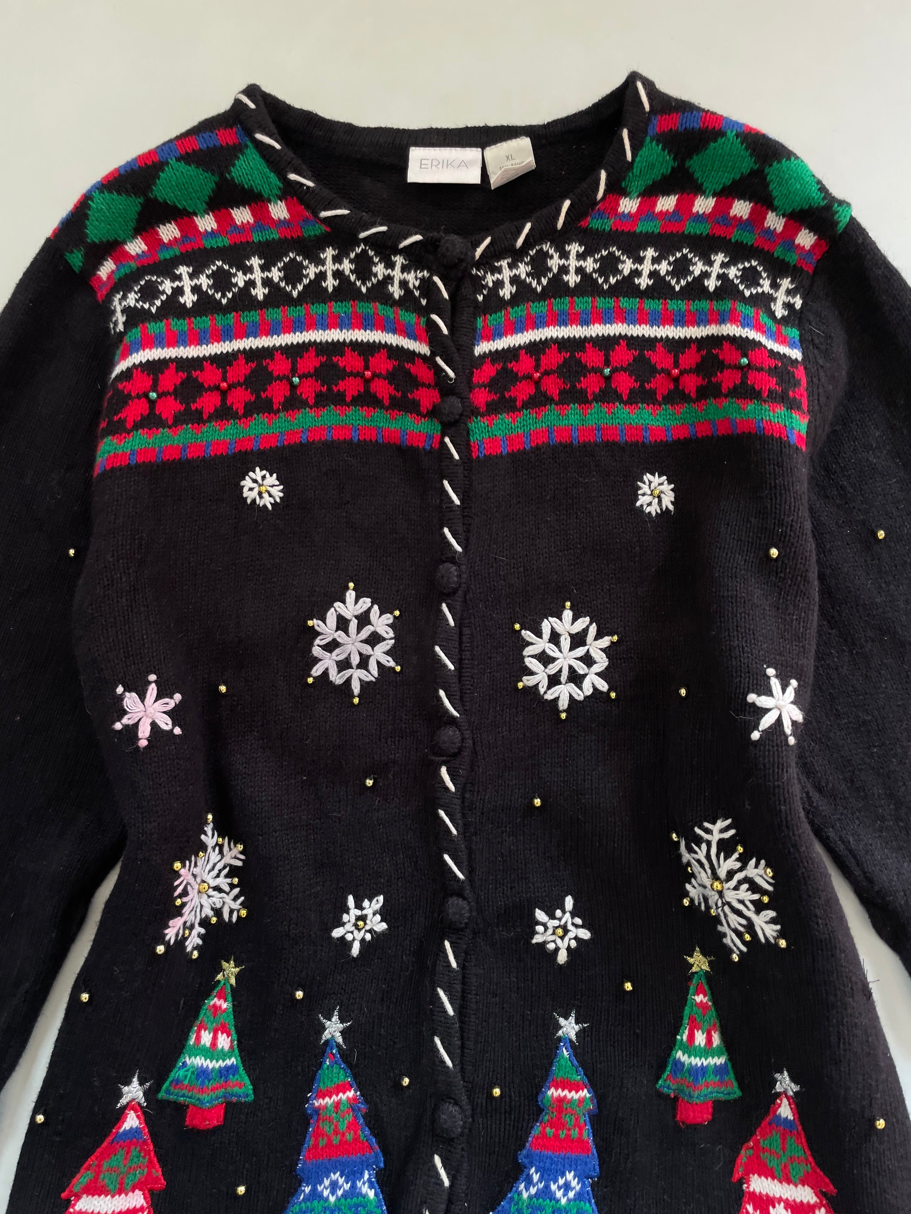 Erika Embroidered Christmas Sweater-Bust 44 - Image 2