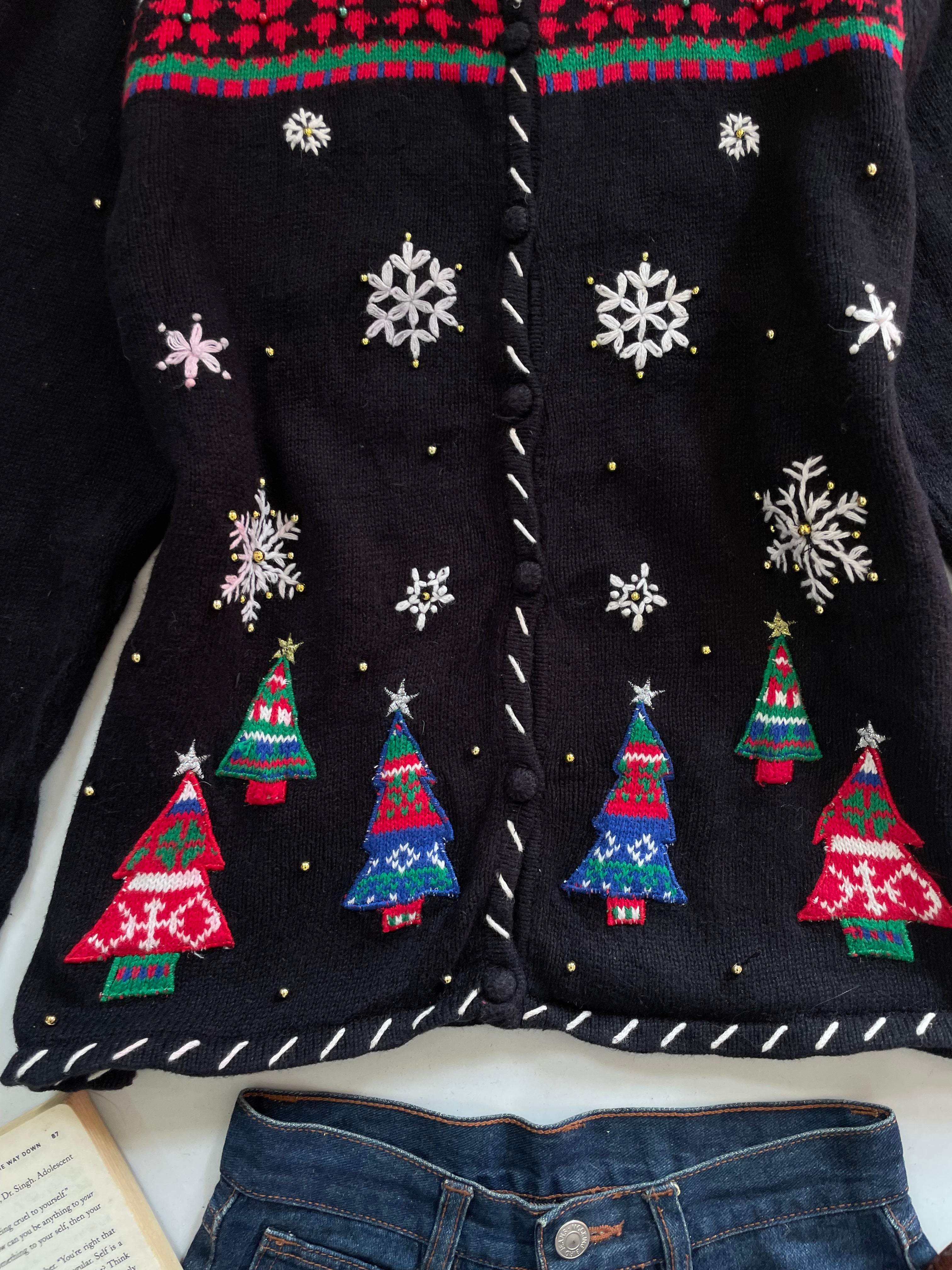 Erika Embroidered Christmas Sweater-Bust 44 - Image 3