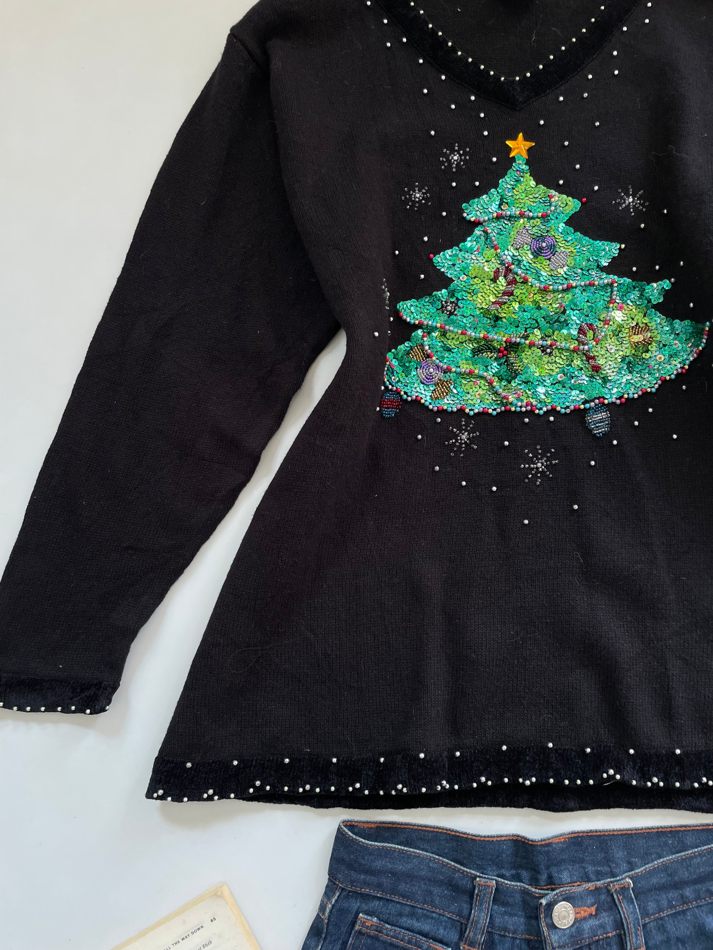 The Quacker Factory Embroidered Christmas Sweater-Bust 48 - Image 3
