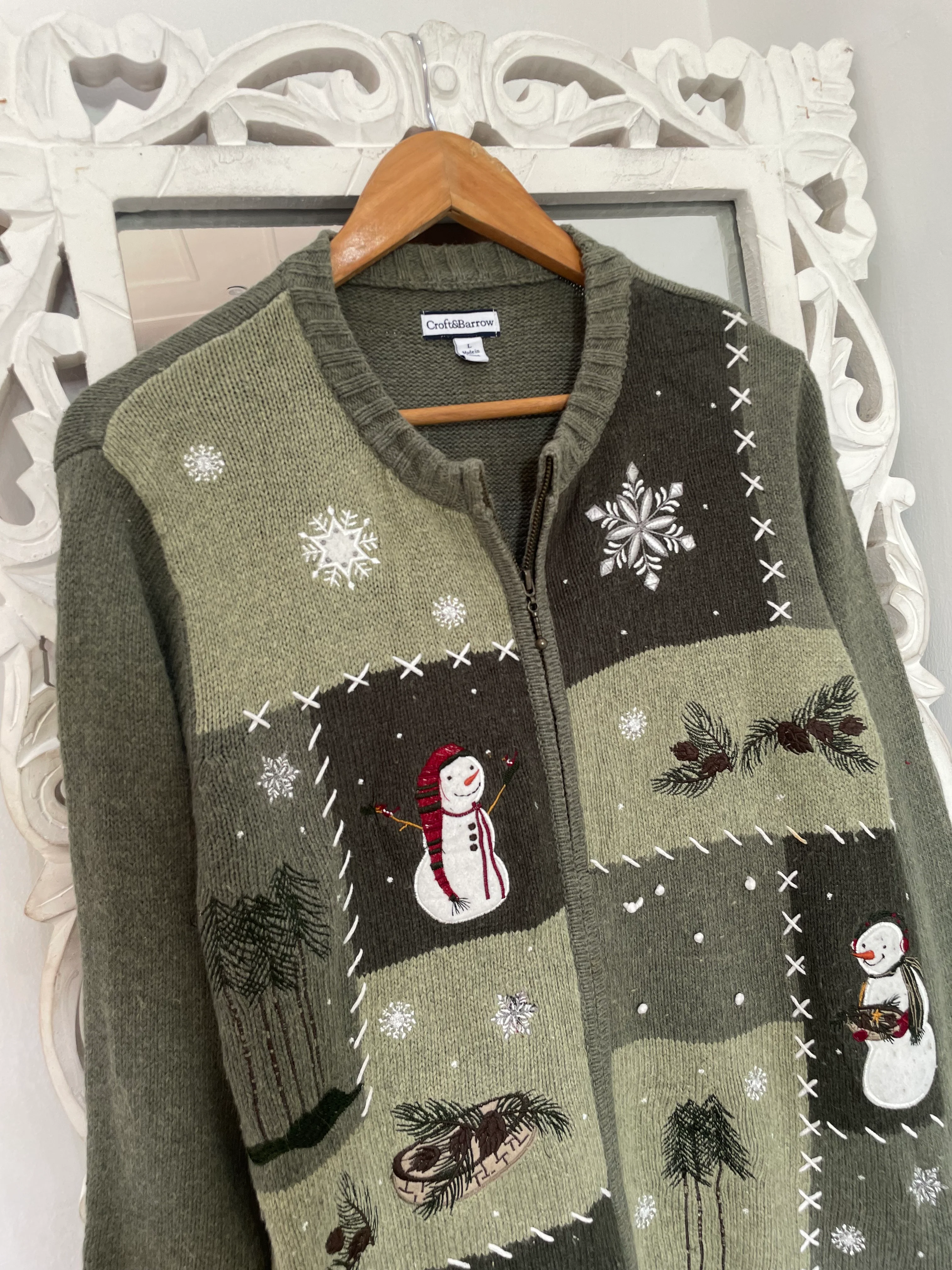 Croft & Barrow Embroidered Christmas Sweater-Bust 44 - Image 2