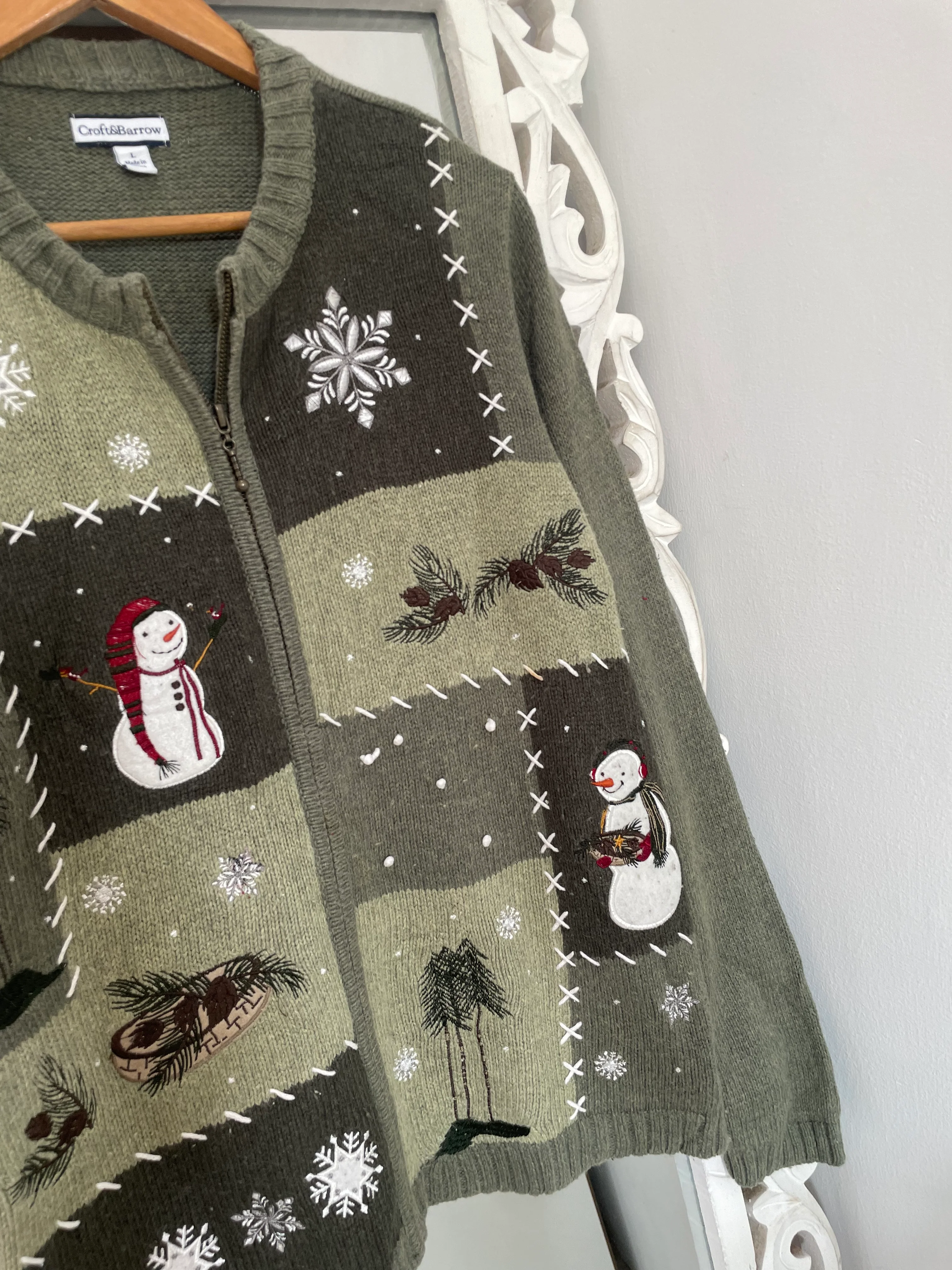 Croft & Barrow Embroidered Christmas Sweater-Bust 44 - Image 3
