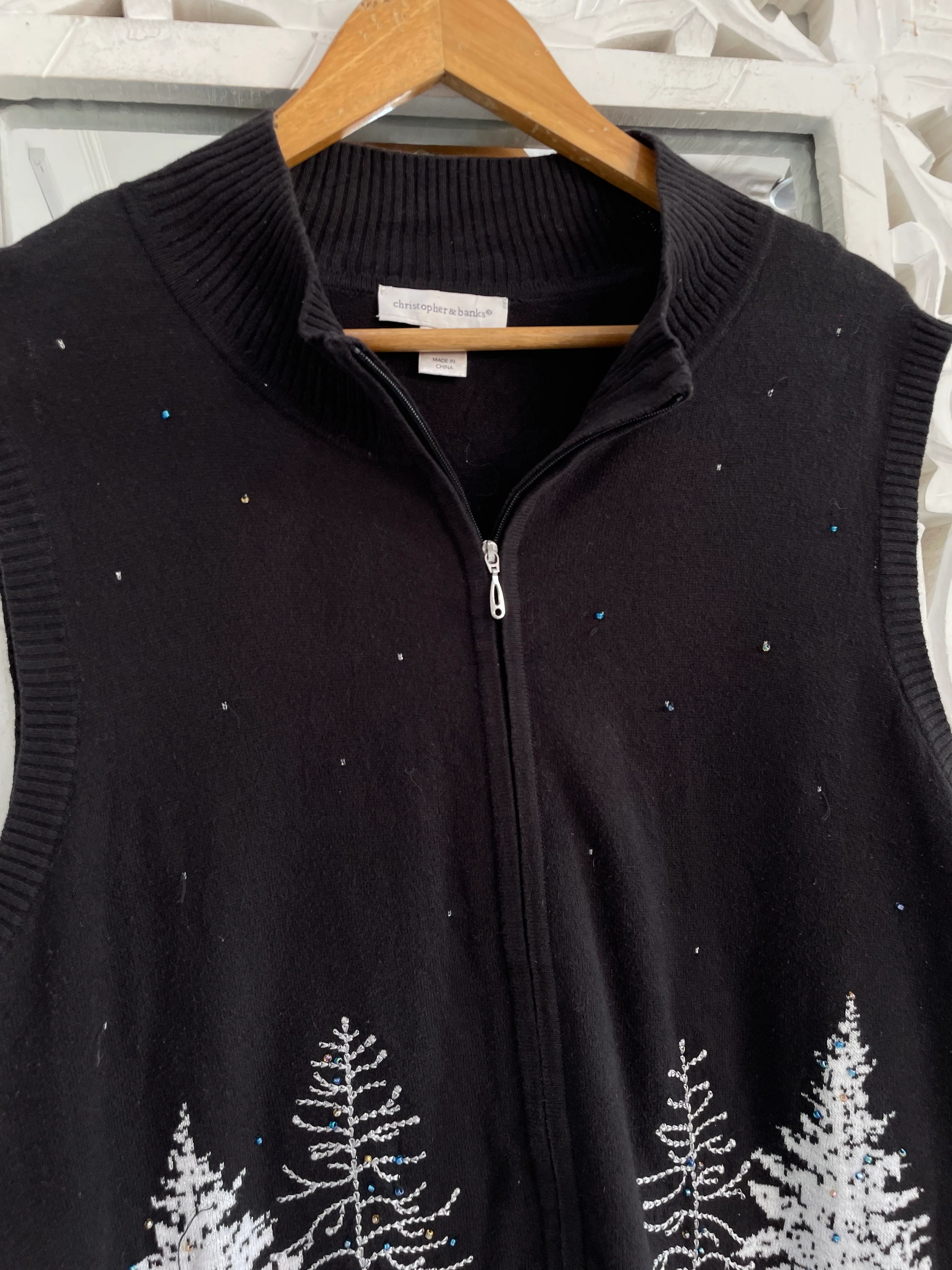 Christopher & Banks Christmas Sweater Vest-Bust 44 - Image 2