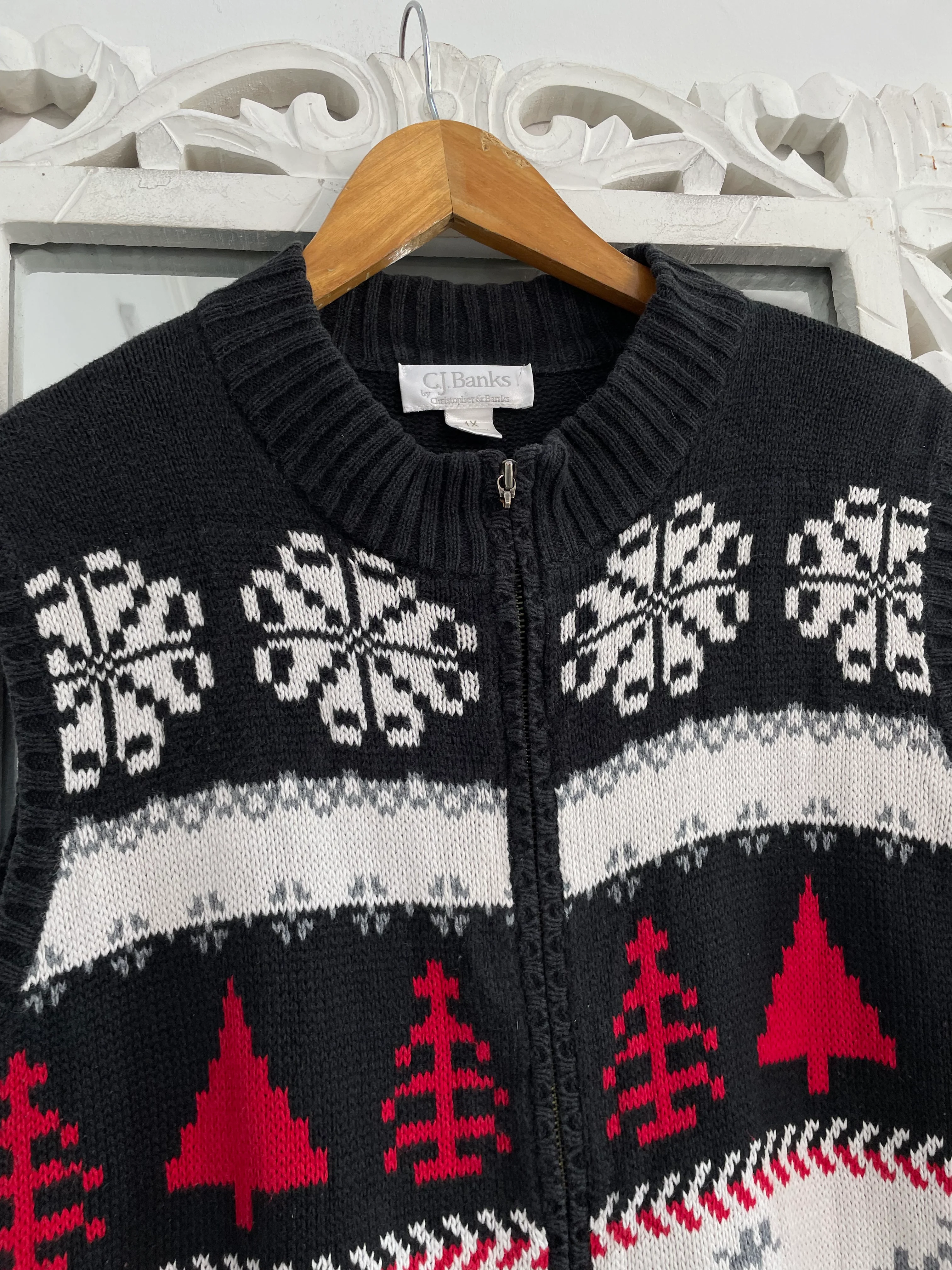 Christopher & Banks Christmas Sweater Vest-Bust 44 - Image 2