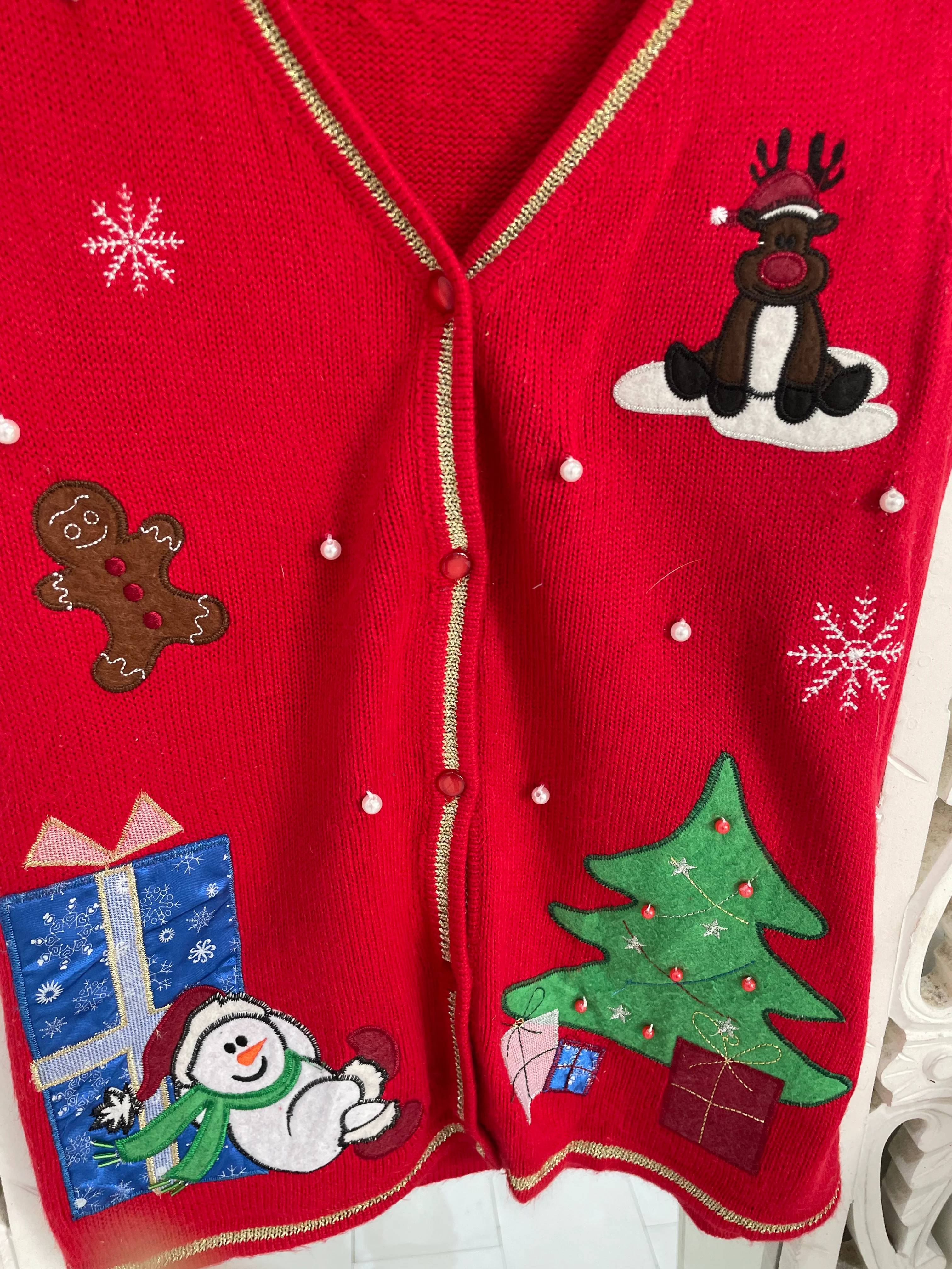 White Stag Christmas Sweater Vest-Bust 36 - Image 3