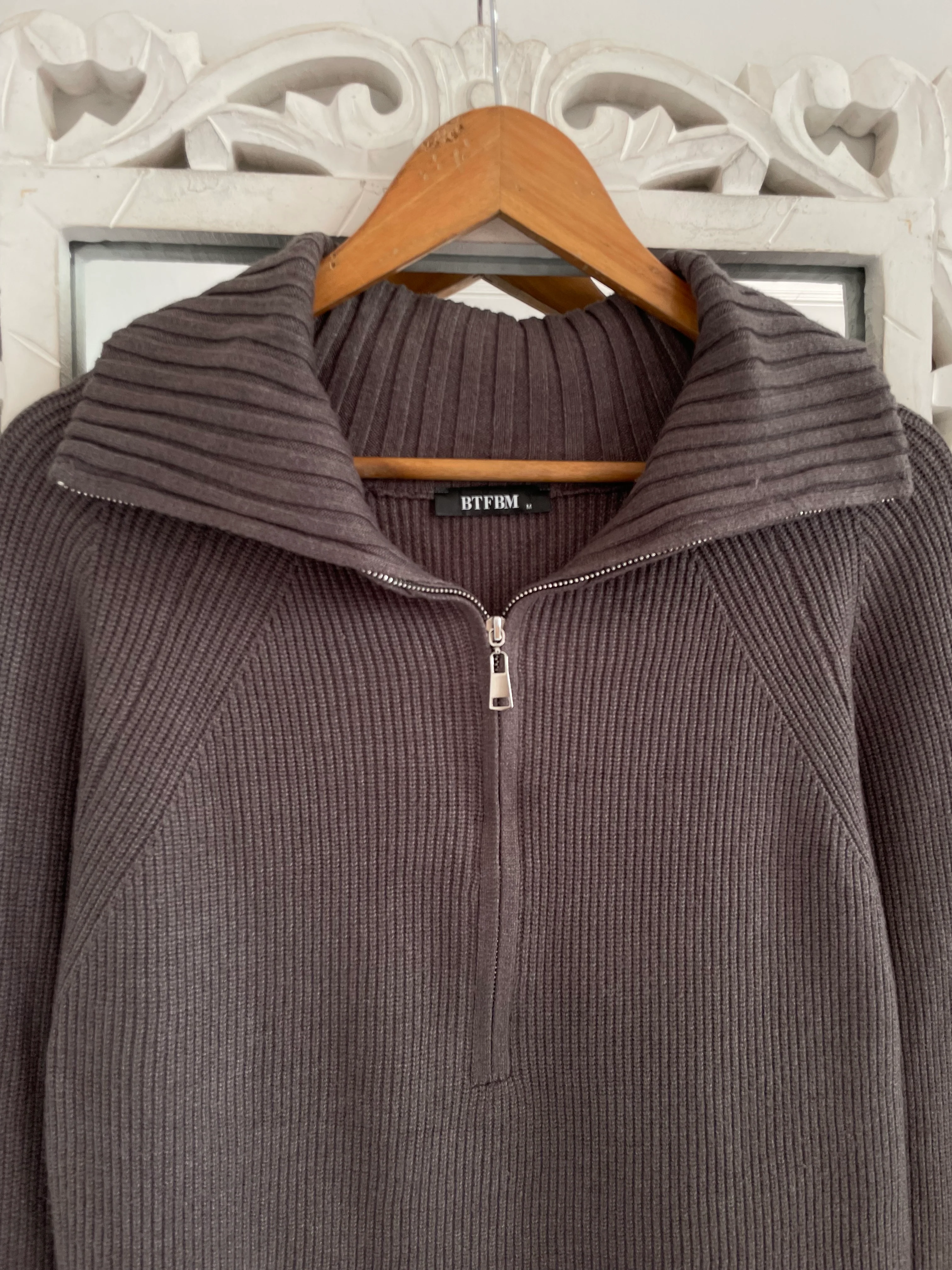 Korean Olive Chunky Soft Sweater-Chest 40 - Image 2