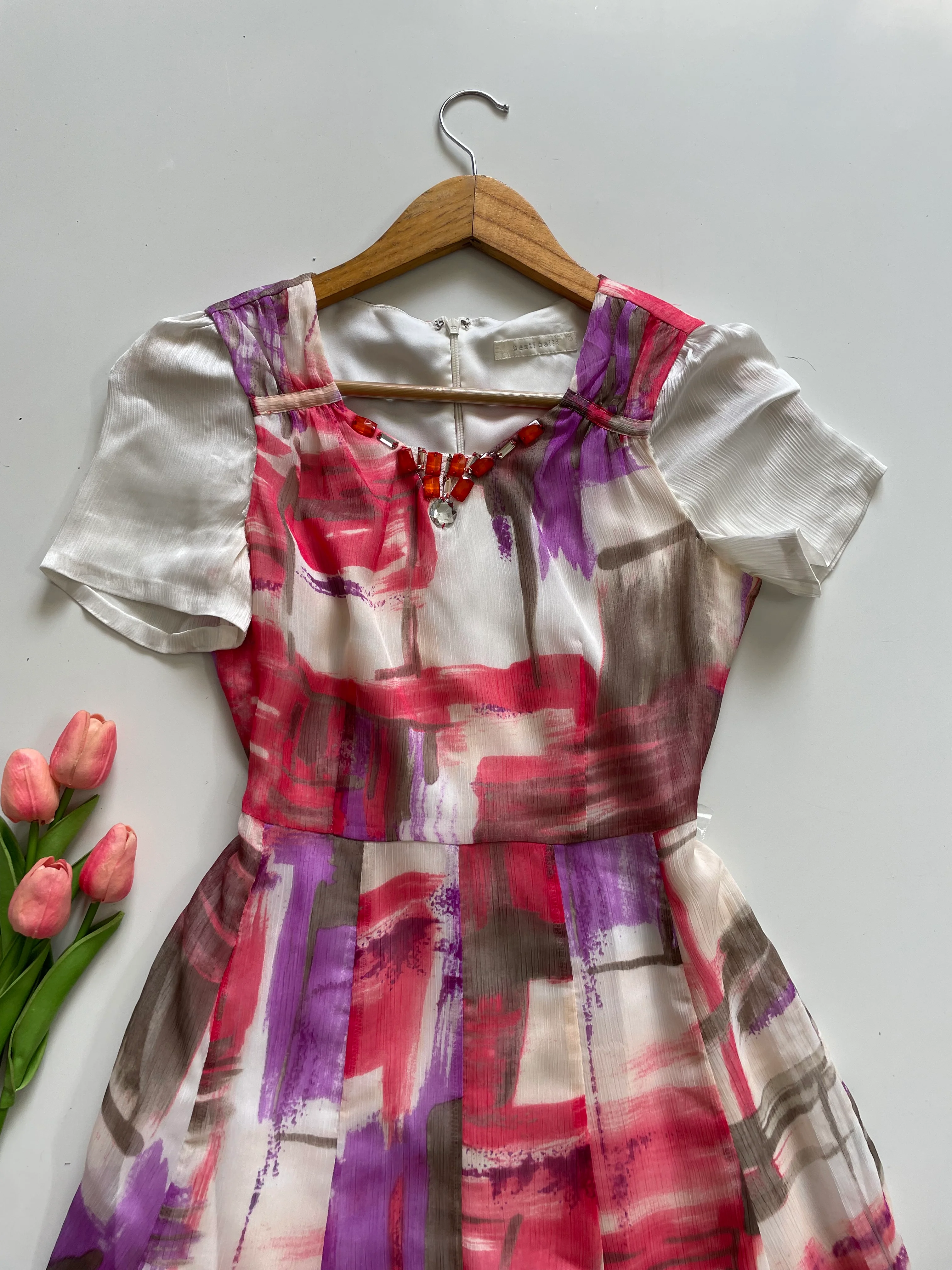 BESTI BELLI STONES PRINTED DRESS - BUST 30 - Image 2