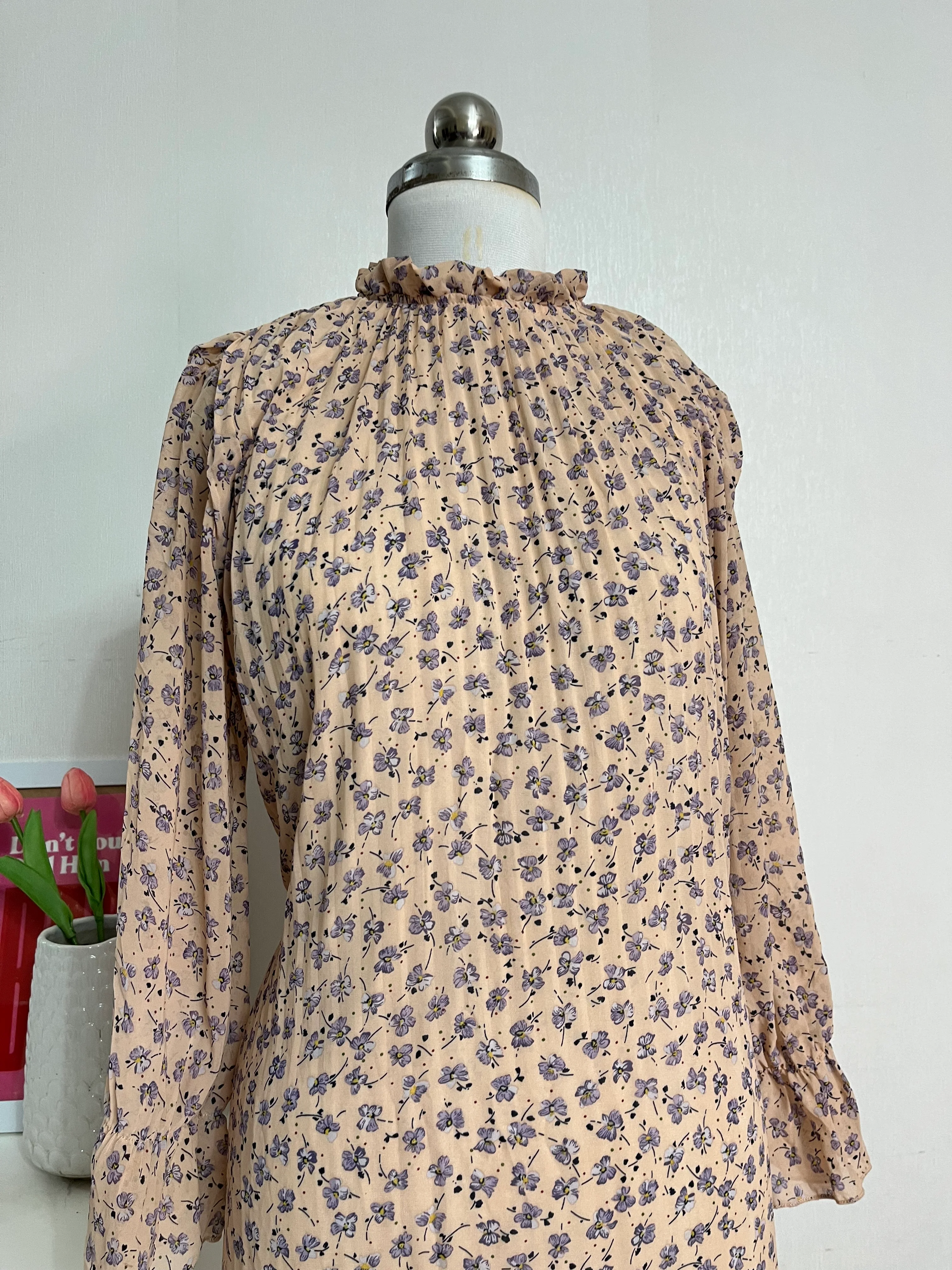 PLEATED FLORAL DRESS - BUST 36 TO 42 - Image 2