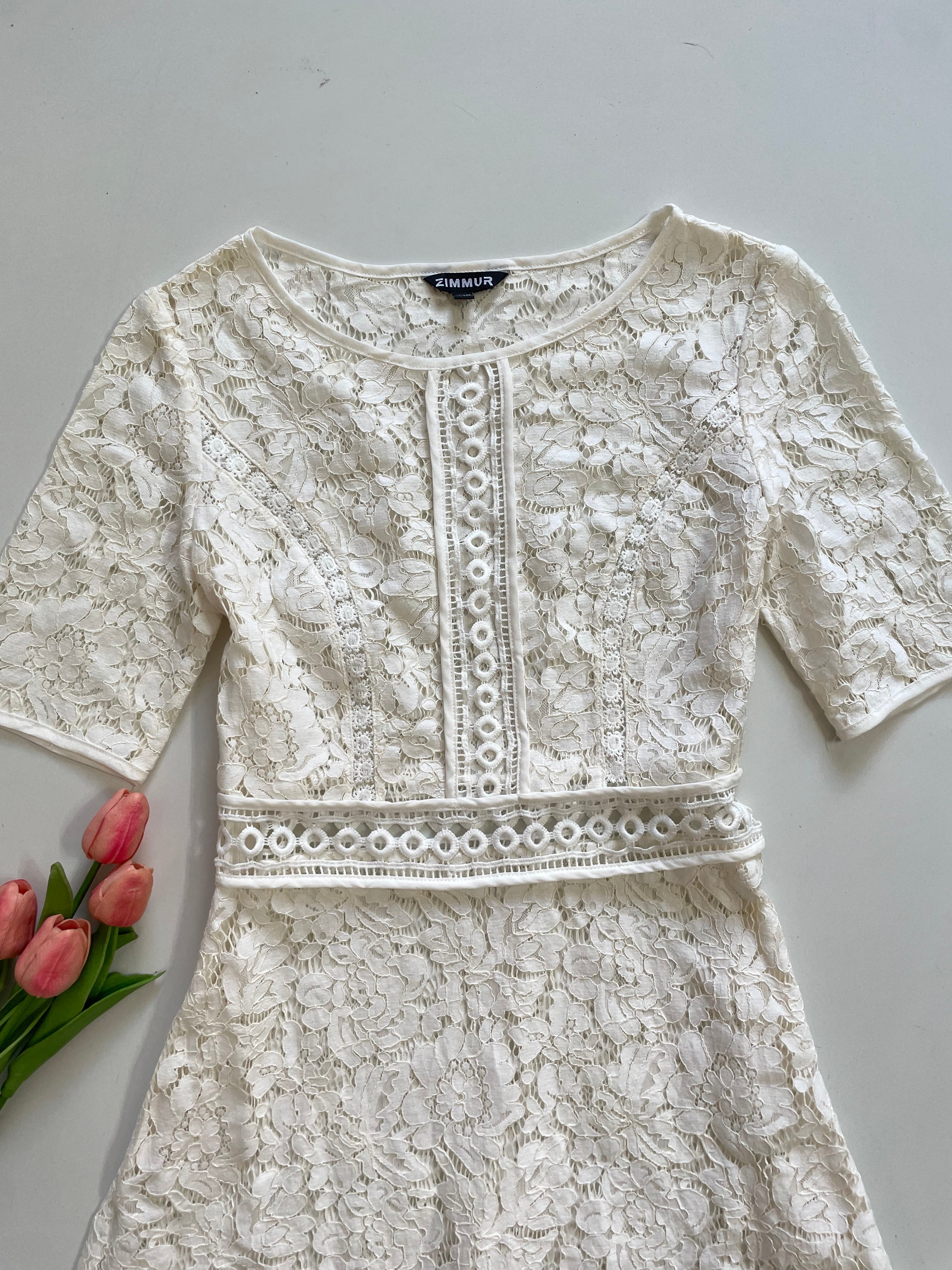 ZIMMUR WHITE LACE DRESS - BUST 32 - Image 2