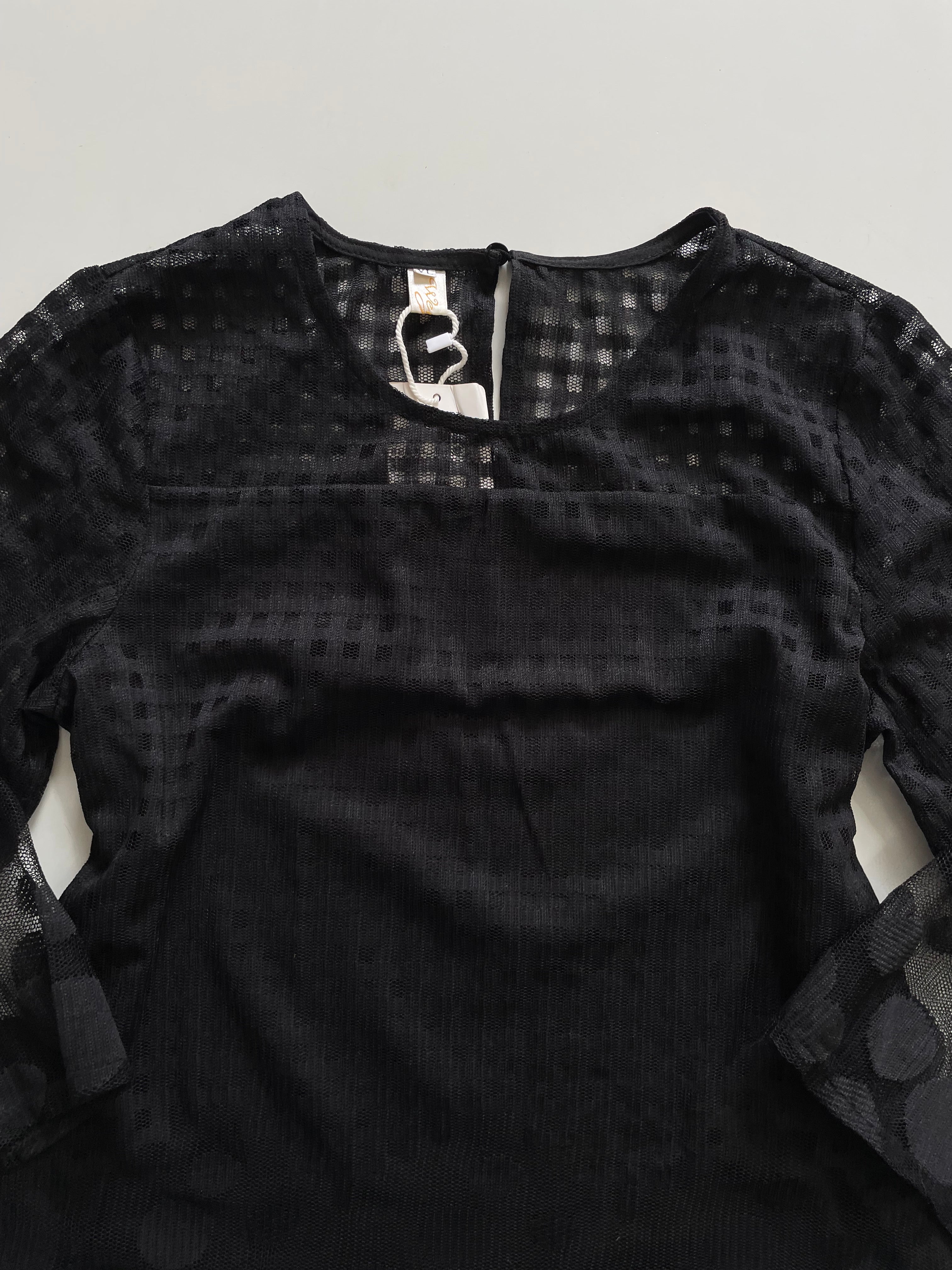 BLACK NET LINED TOP - BUST 36 - Image 2