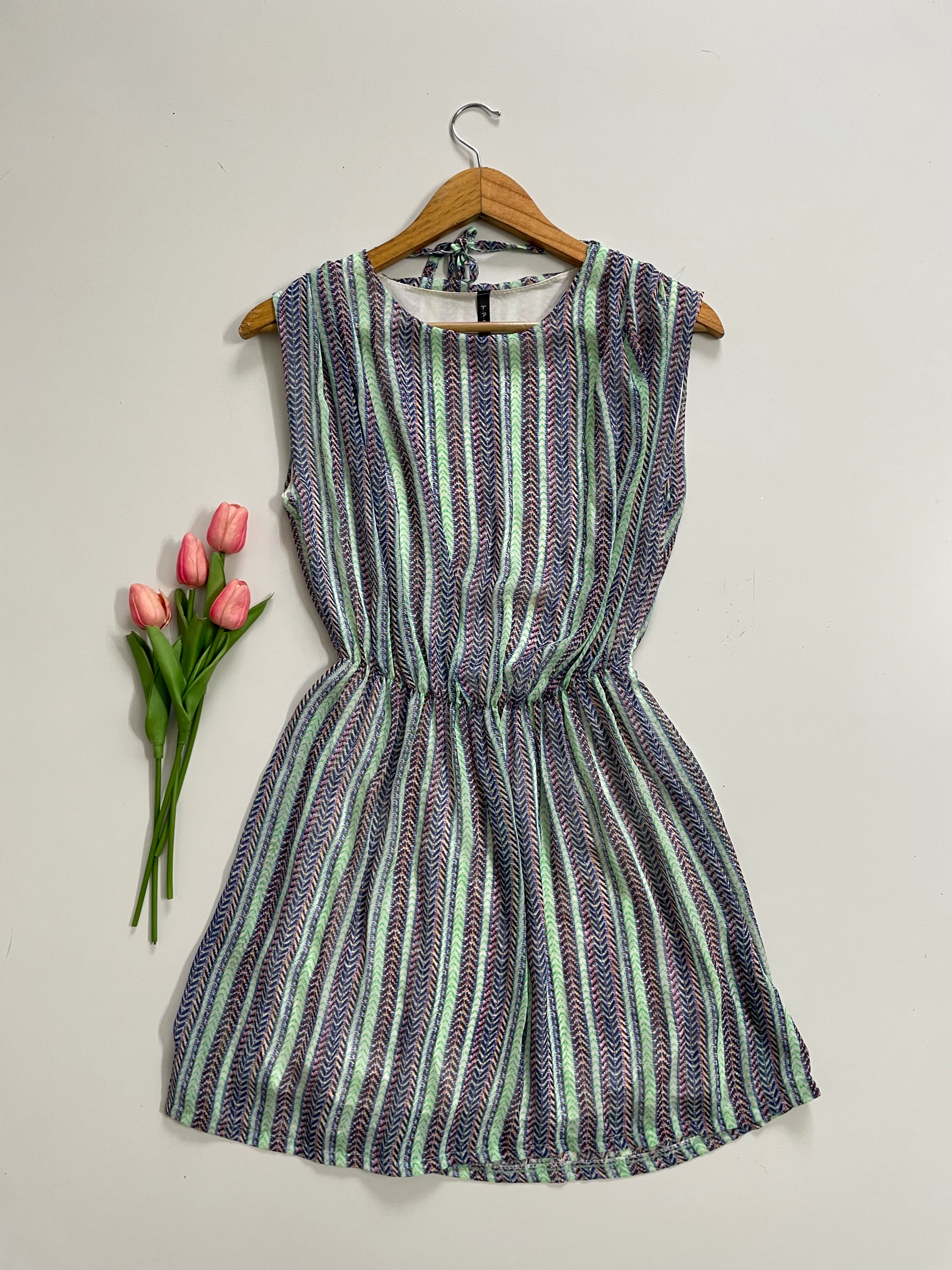 MULTICOLOUR STRIPED DRESS - BUST 38
