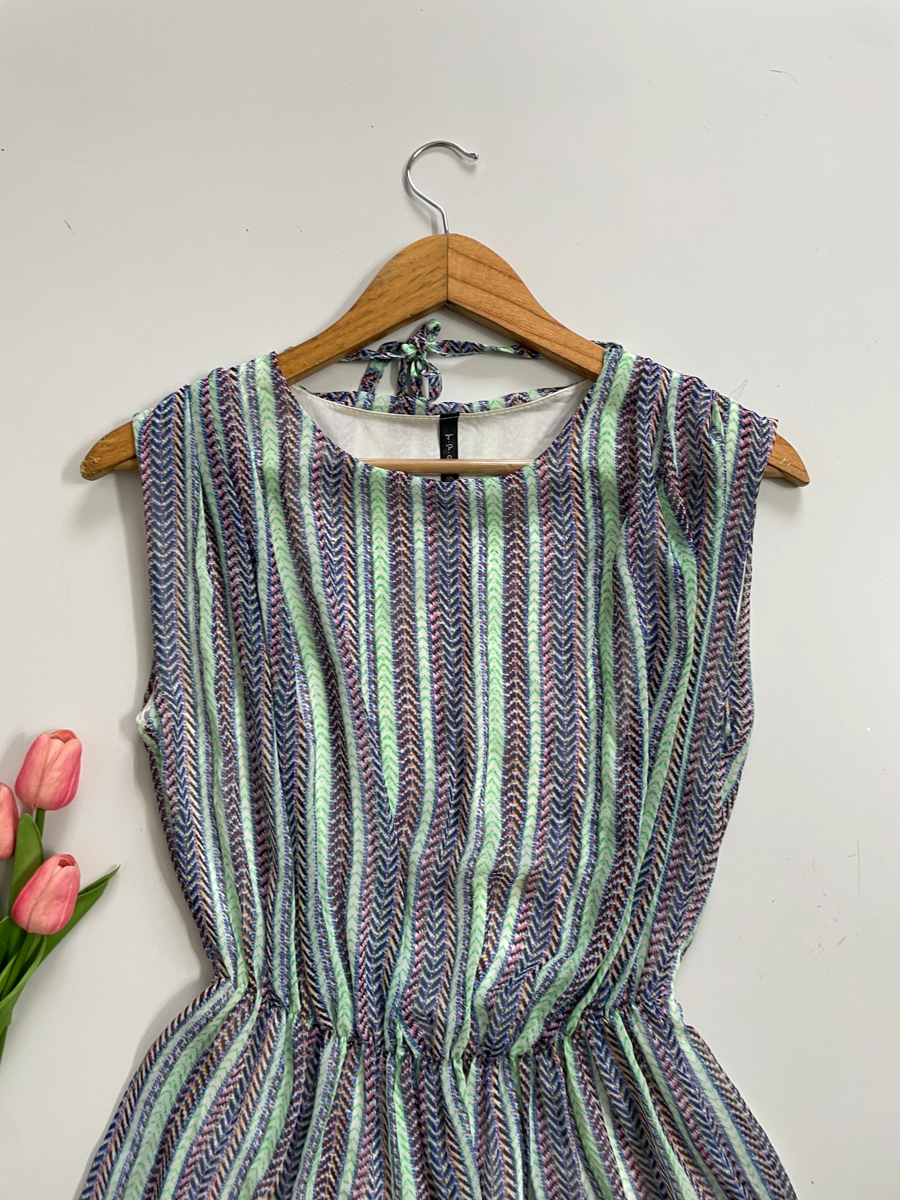 MULTICOLOUR STRIPED DRESS - BUST 38 - Image 2