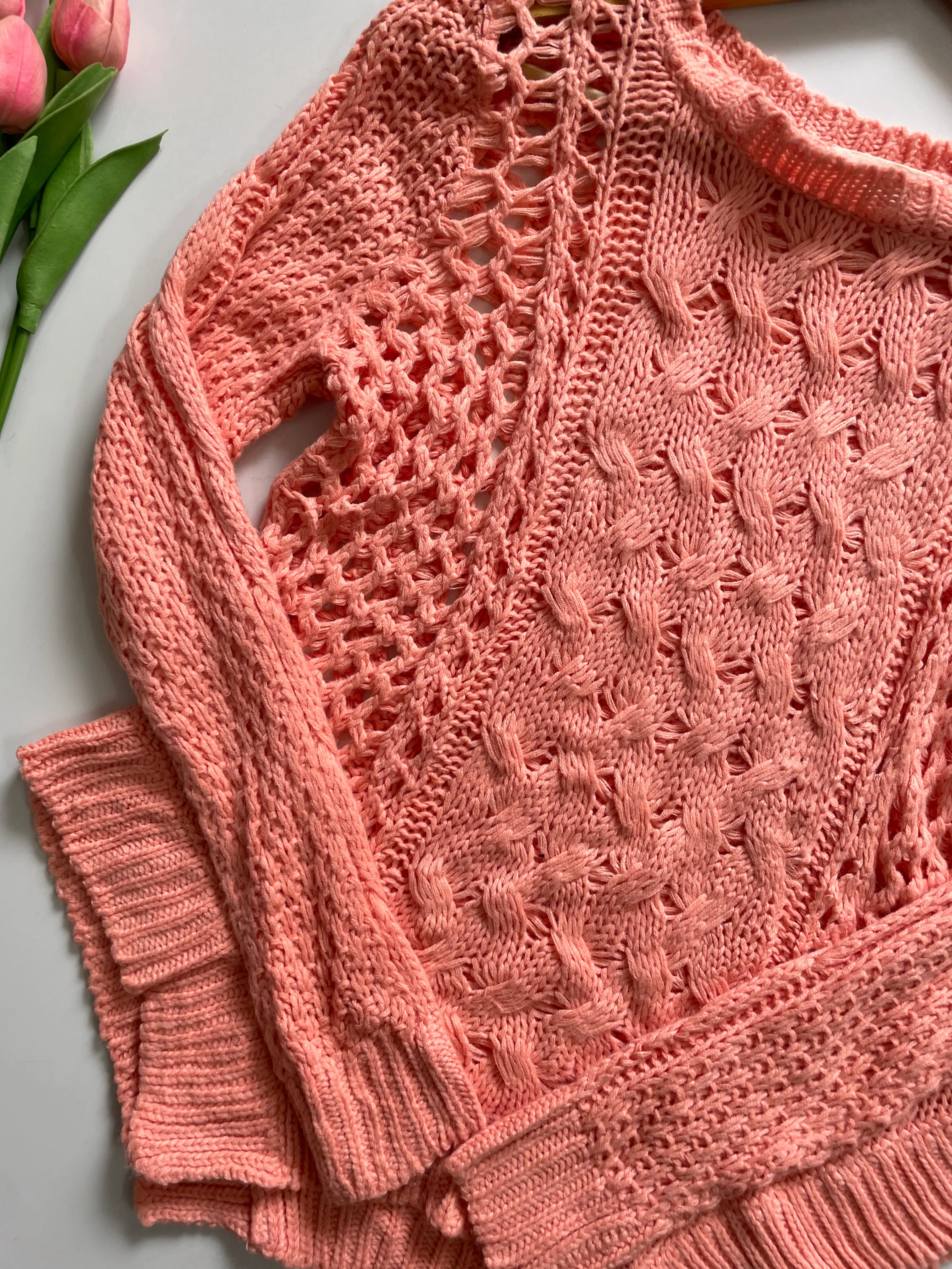 PEACHY PINK CROCHET TOP - BUST 34 TO 38 - Image 3
