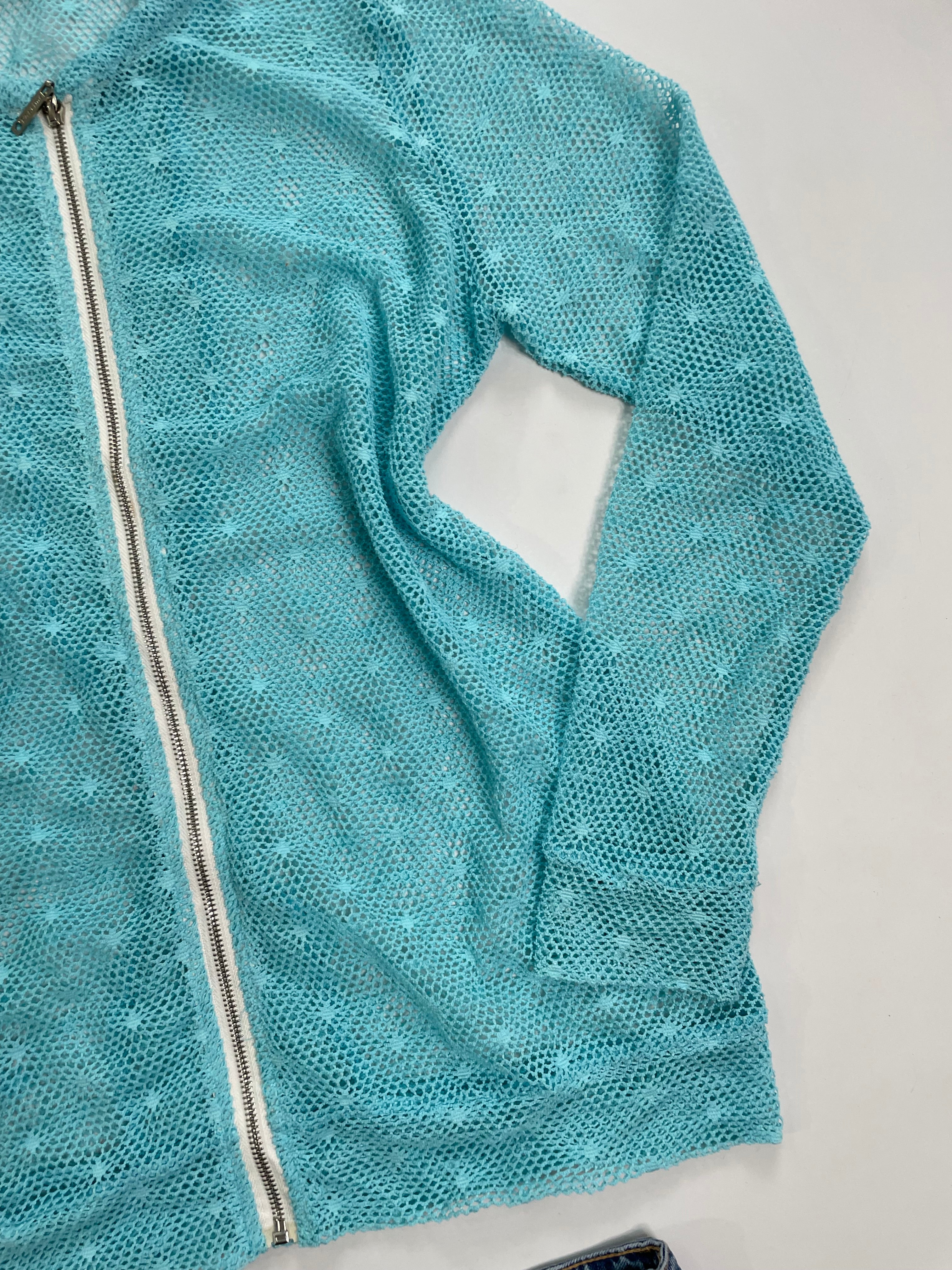 Sky Blue Crochet Zipper-Bust 38 to 40 - Image 3