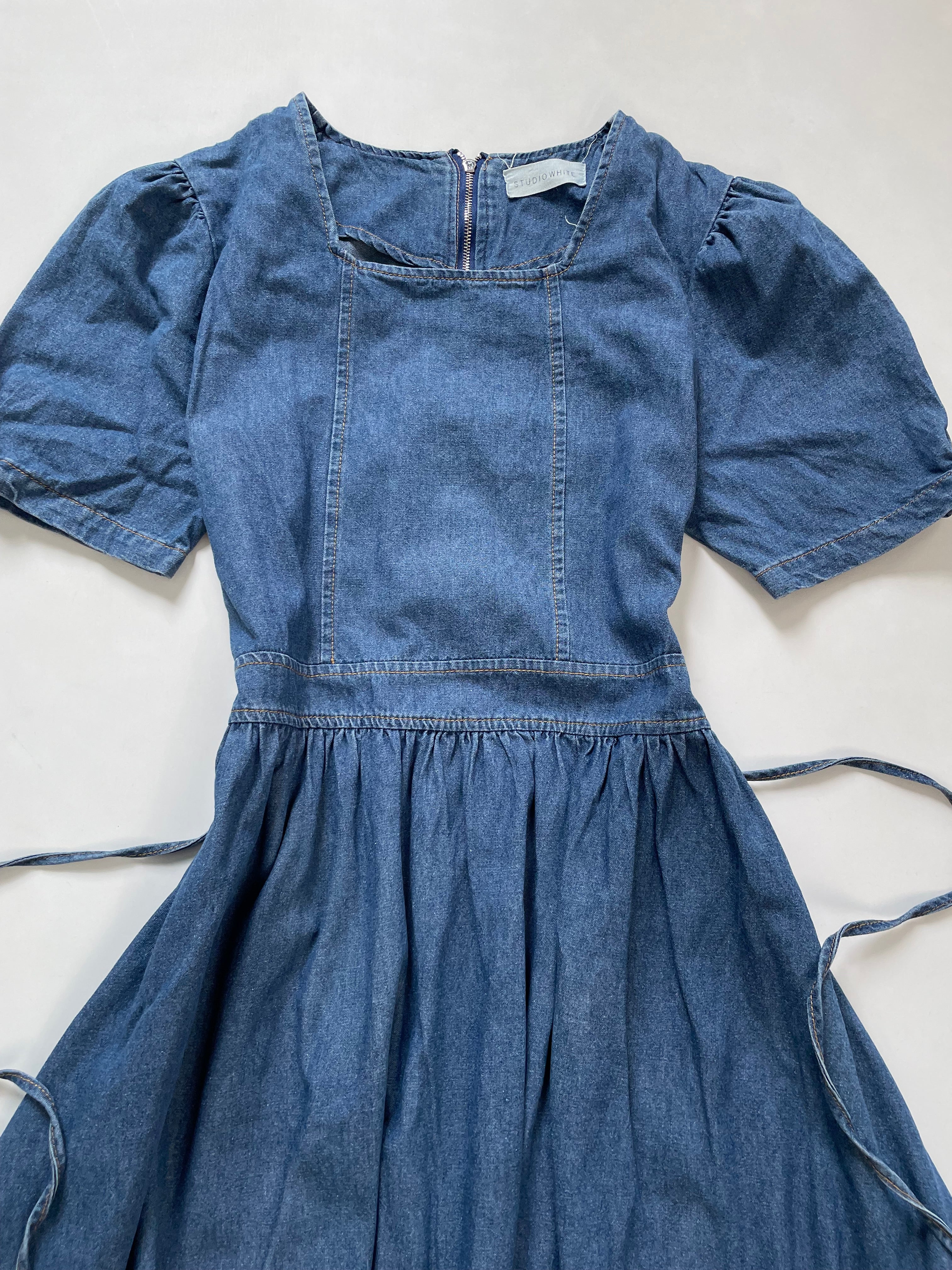 Studio White Denim Dress-Bust36 - Image 2