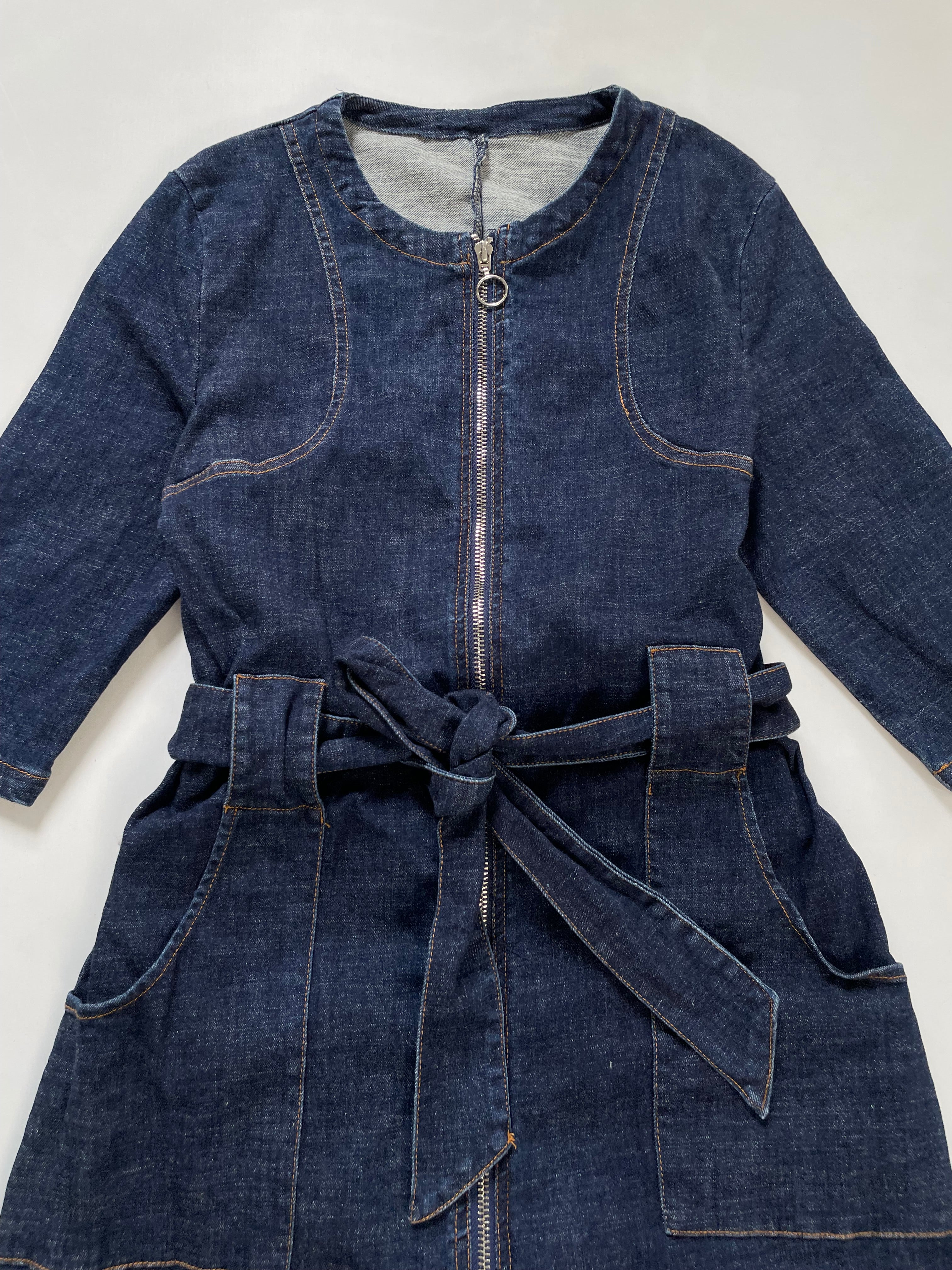 Belted Denim Dress-Bust 34 - Image 2