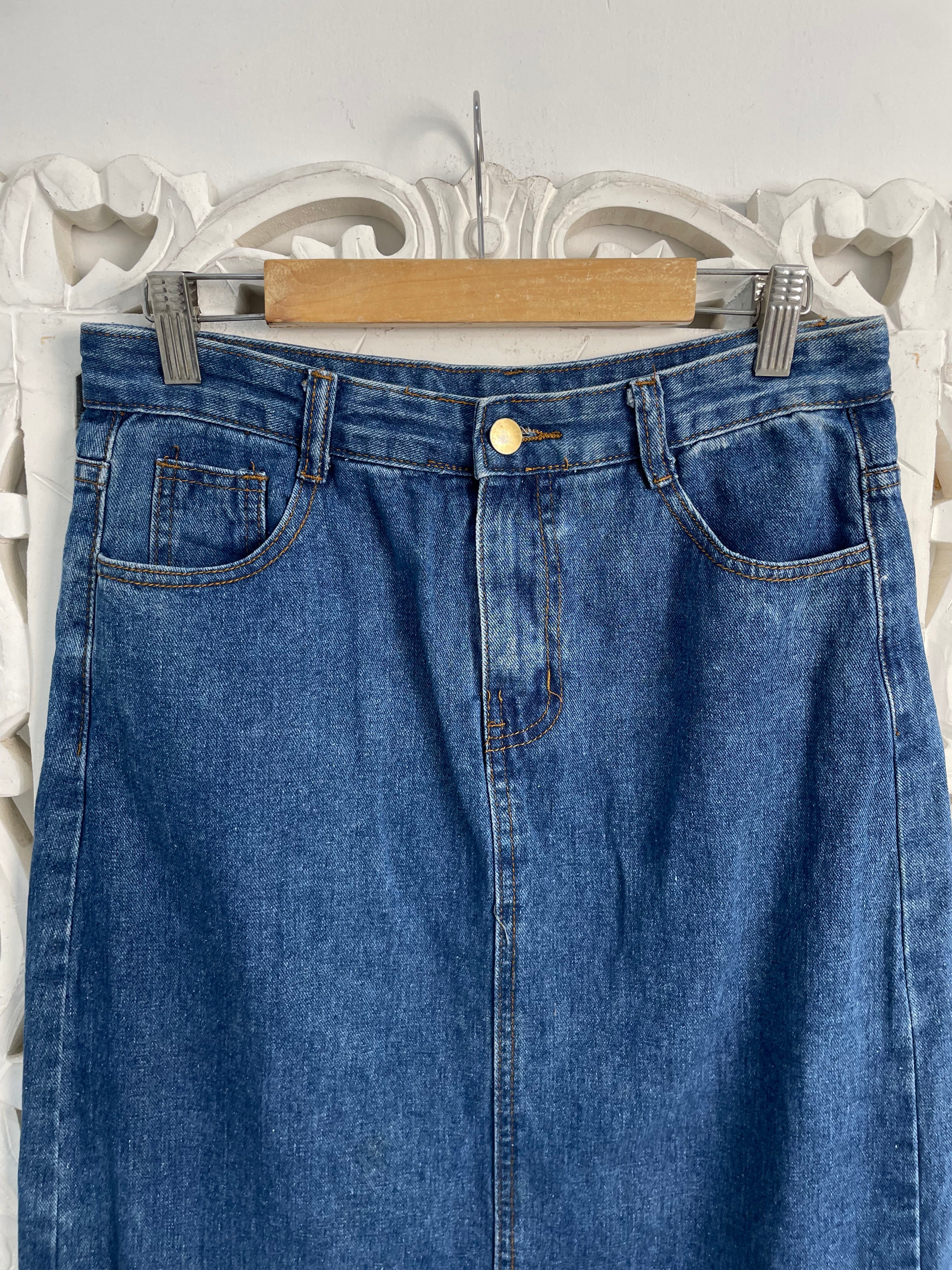 Denim Long Skirt-Waist 28 - Image 2