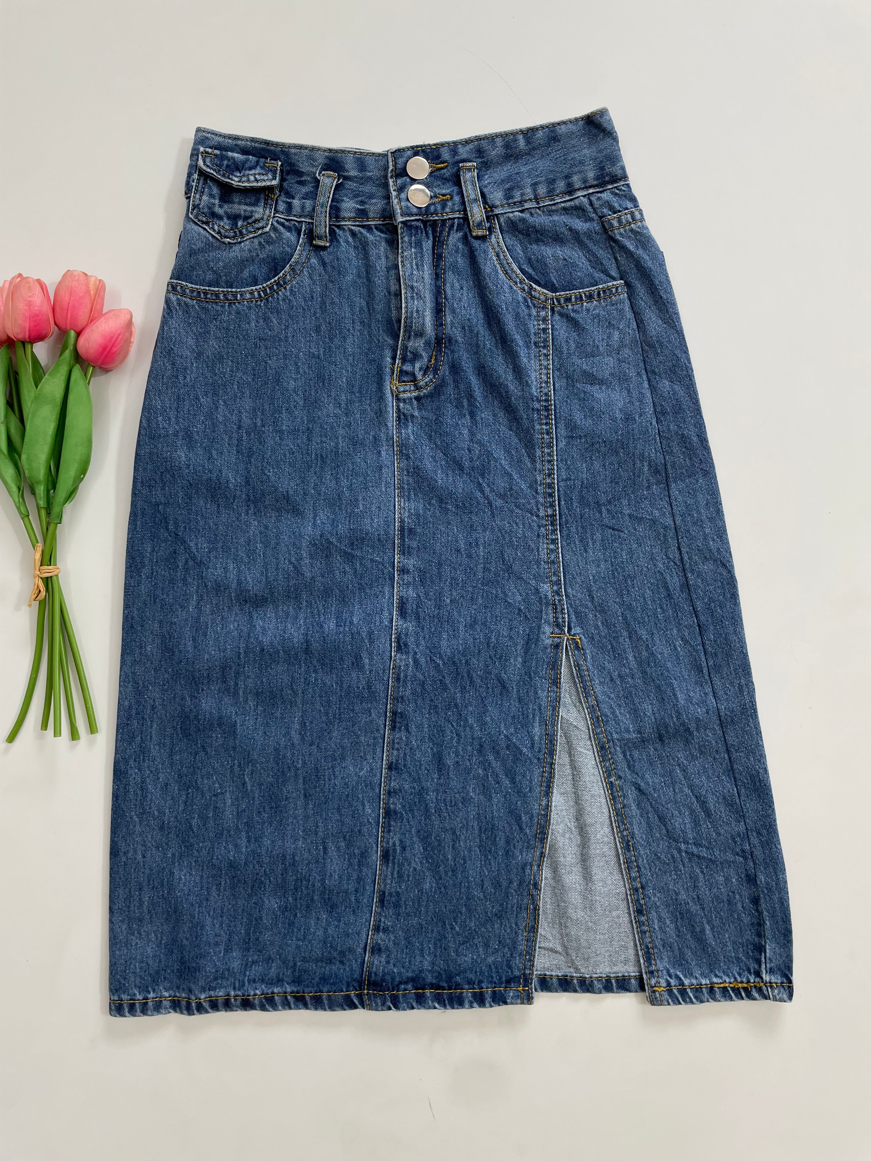 Long Denim Skirt-Waist 24