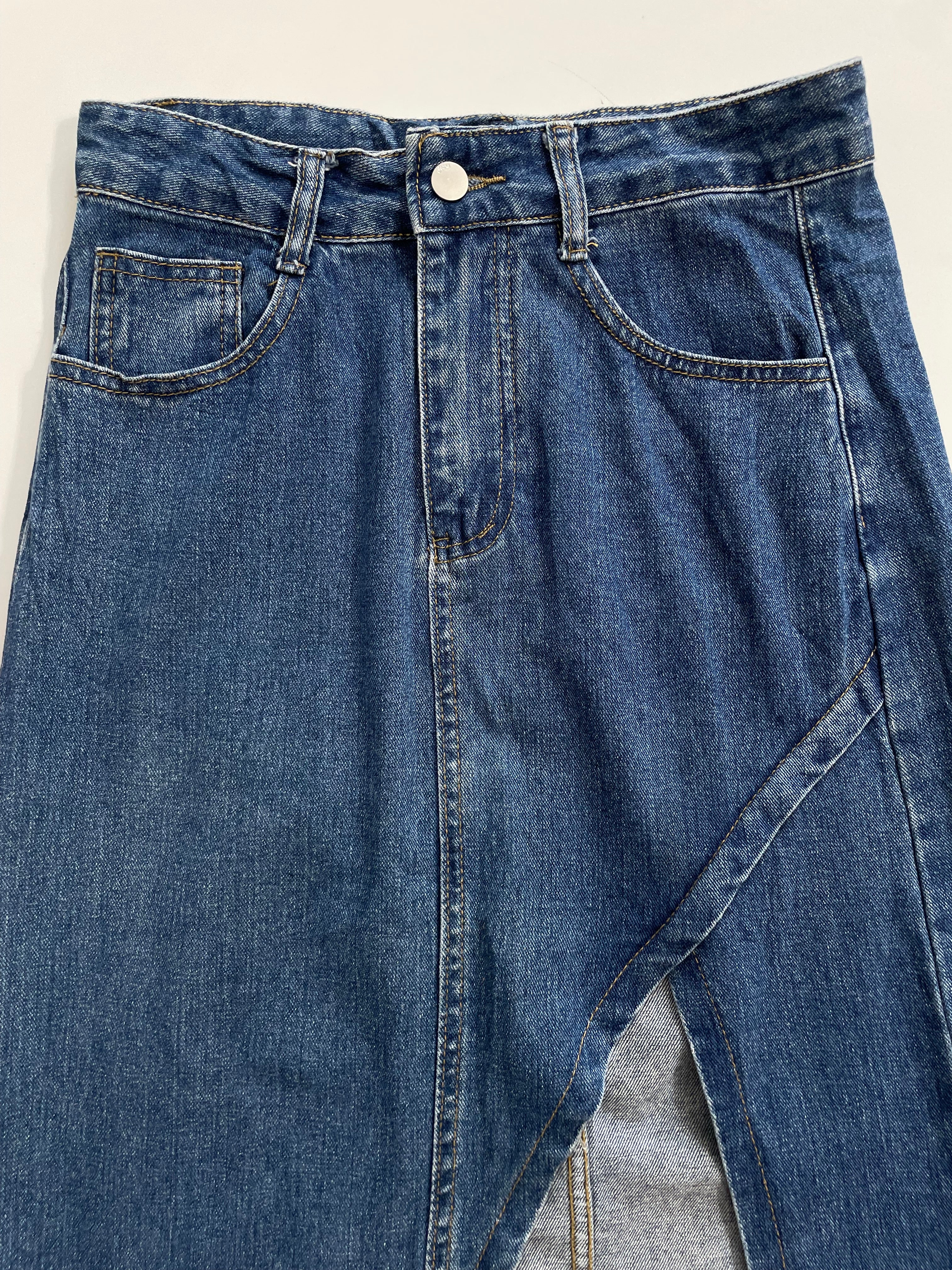 Long Denim Skirt-Waist 28 - Image 2