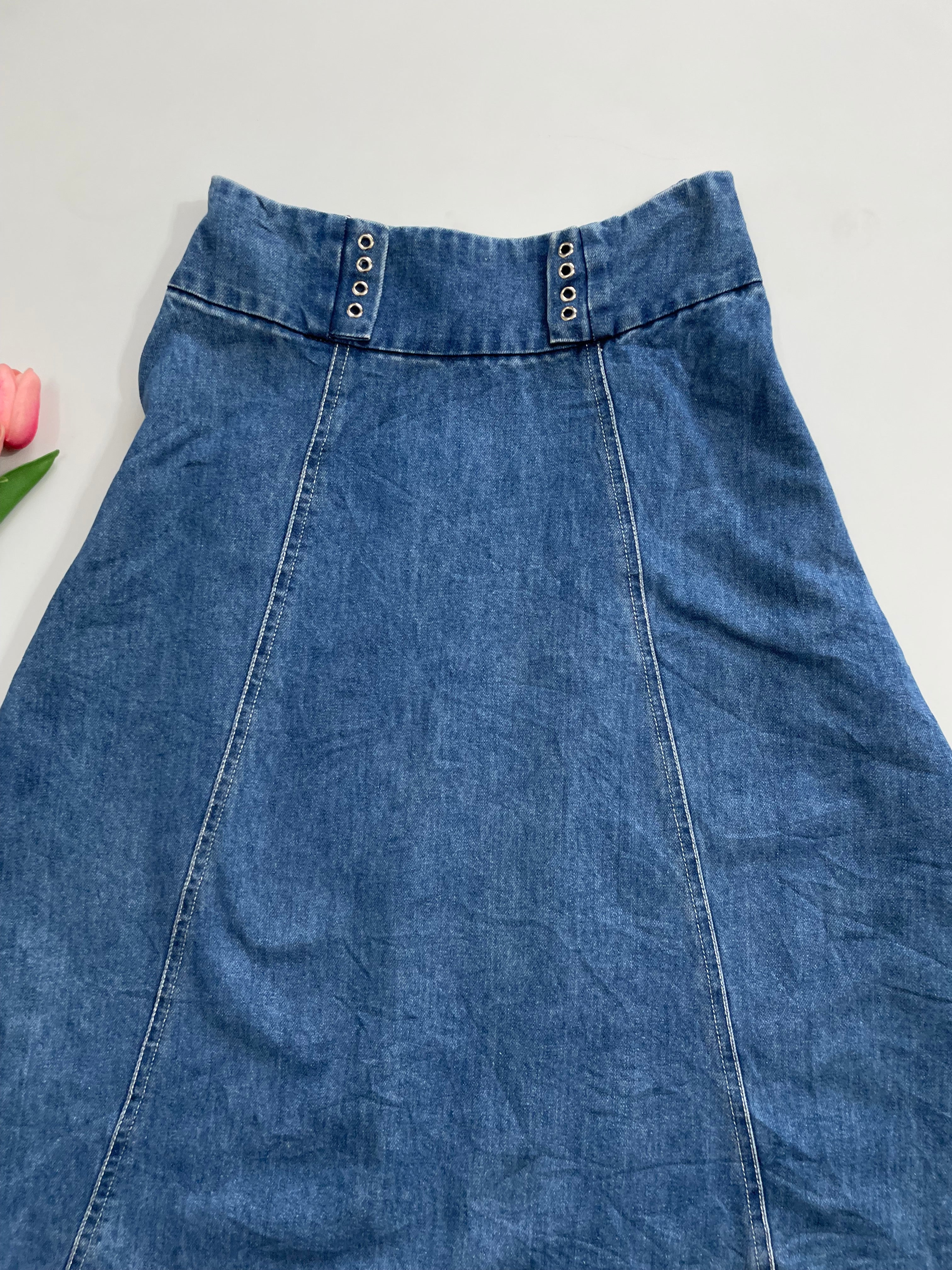 Long Denim Skirt-Waist 26 - Image 2