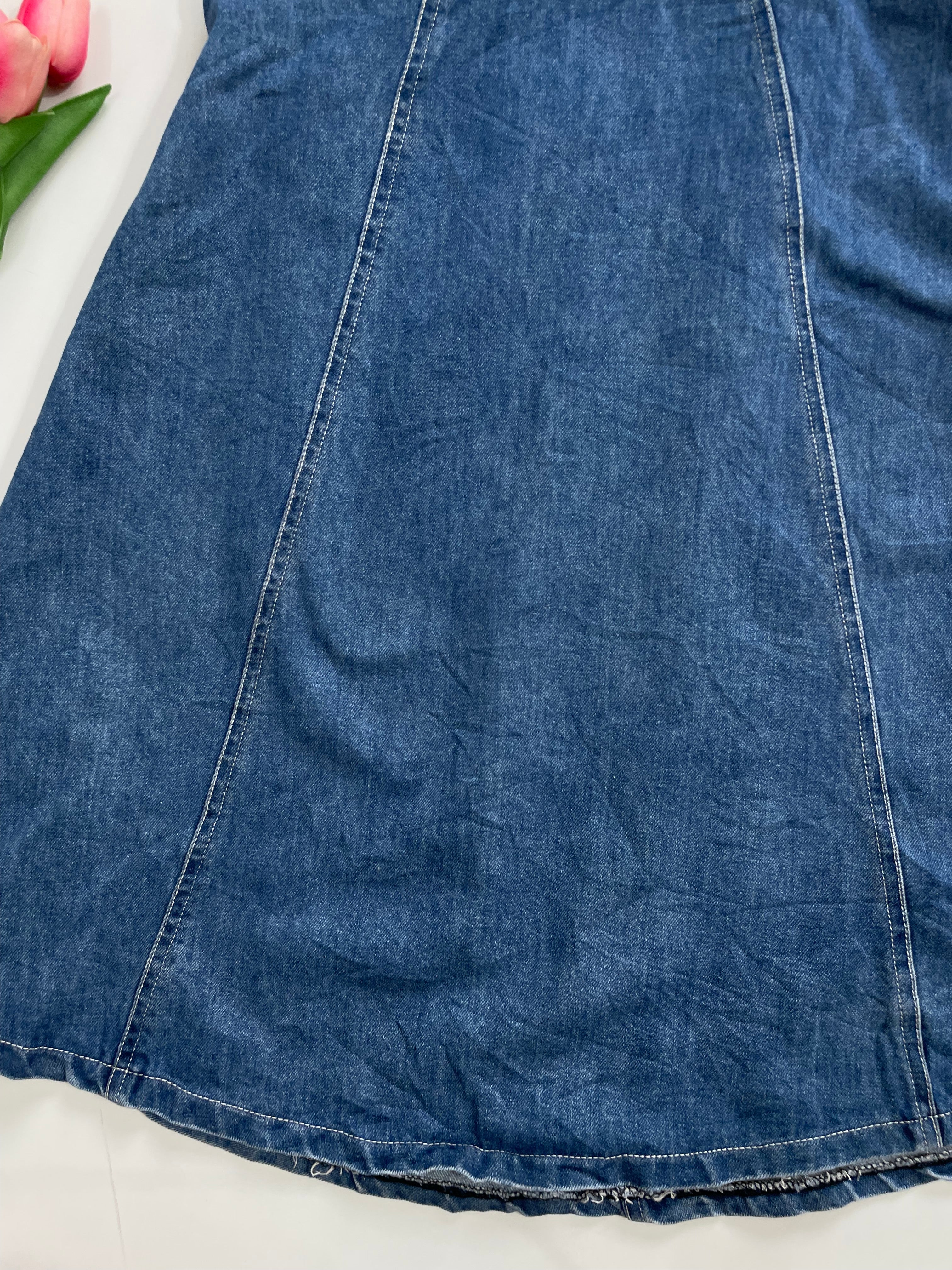 Long Denim Skirt-Waist 26 - Image 3