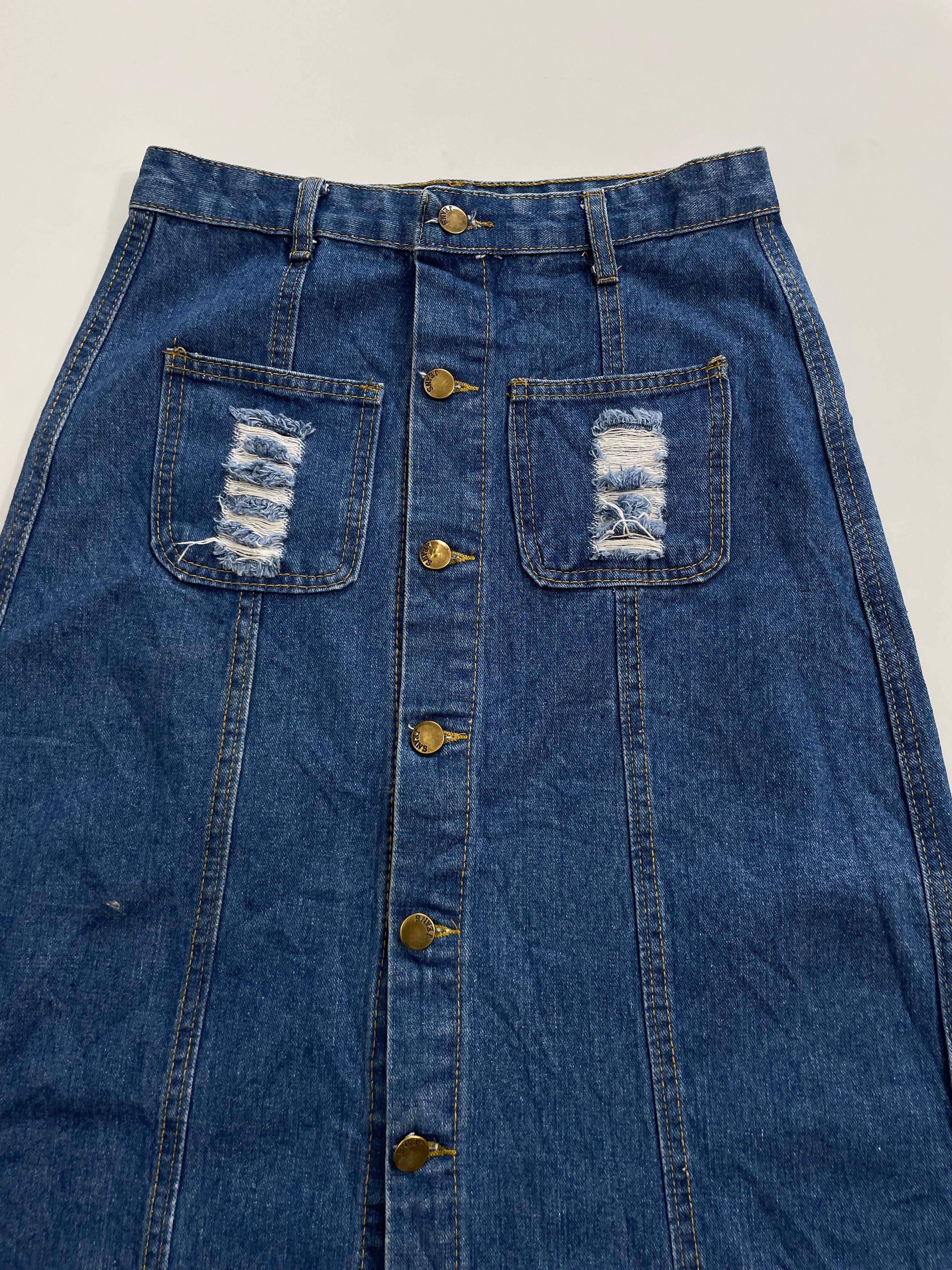 Long Denim Skirt-Waist 26 - Image 2