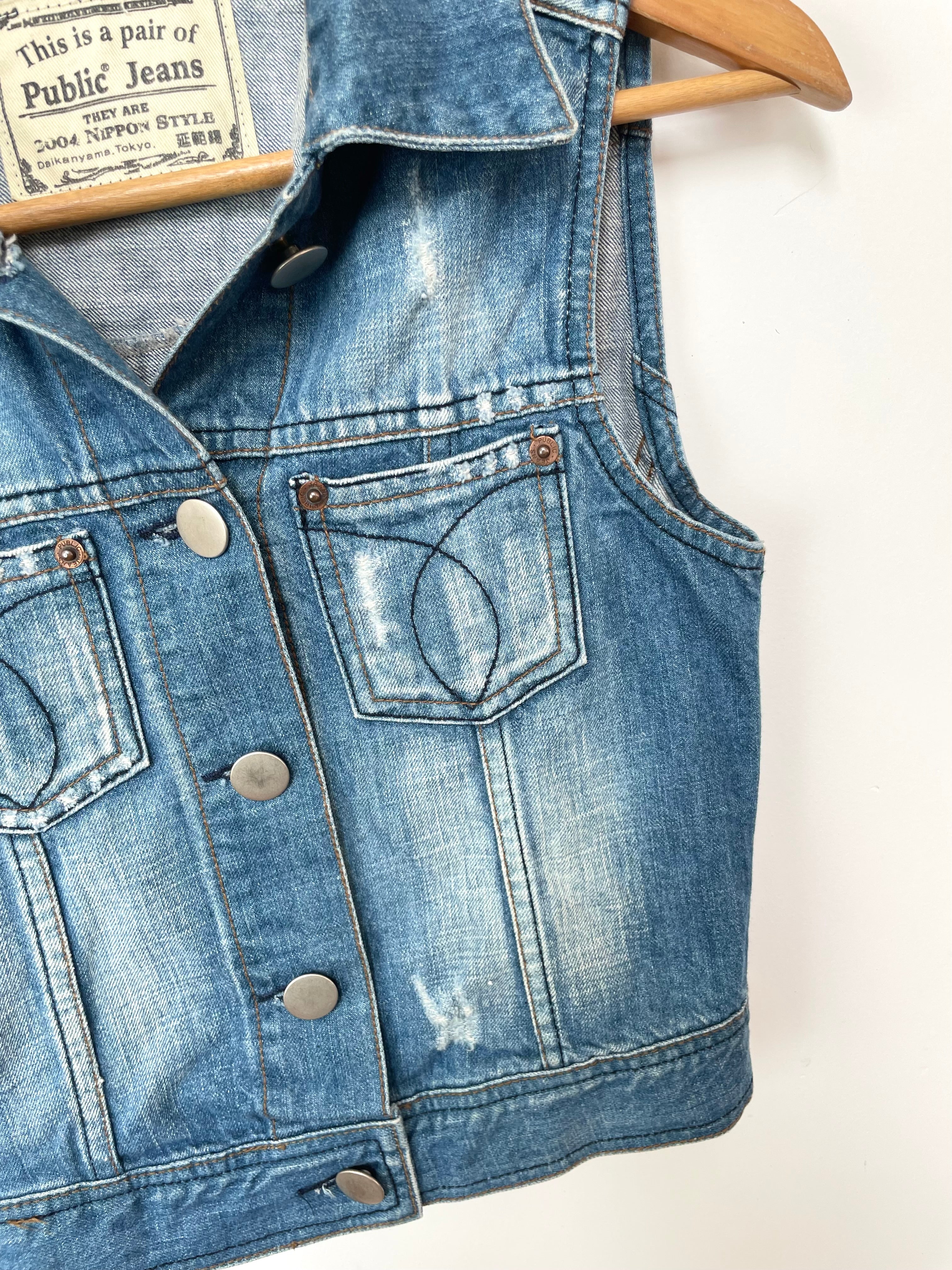 Public Jeans Denim Vest-Bust 30 - Image 3