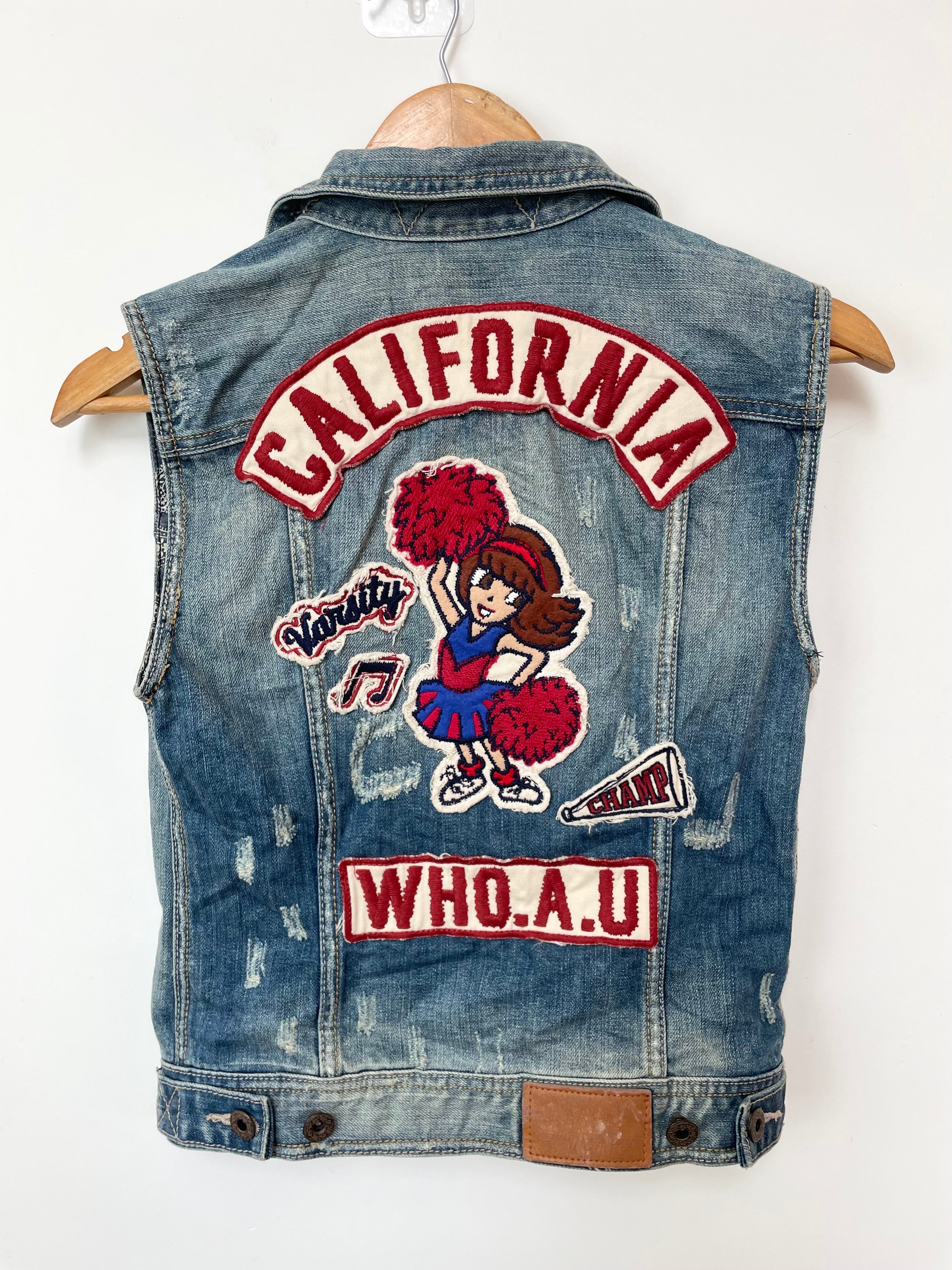 California Dream Vintage Denim Vest-Bust 32 - Image 2