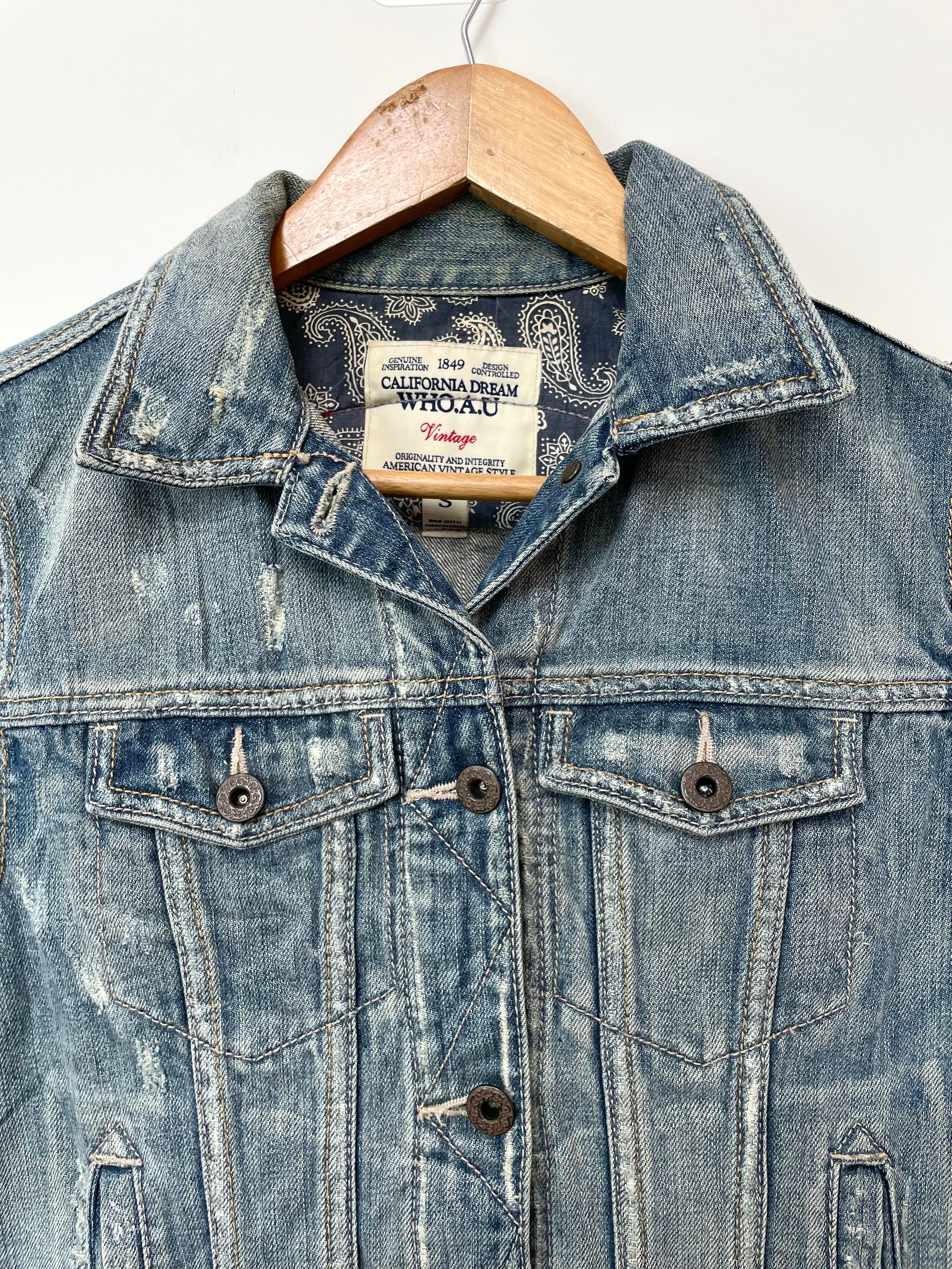 California Dream Vintage Denim Vest-Bust 32 - Image 3