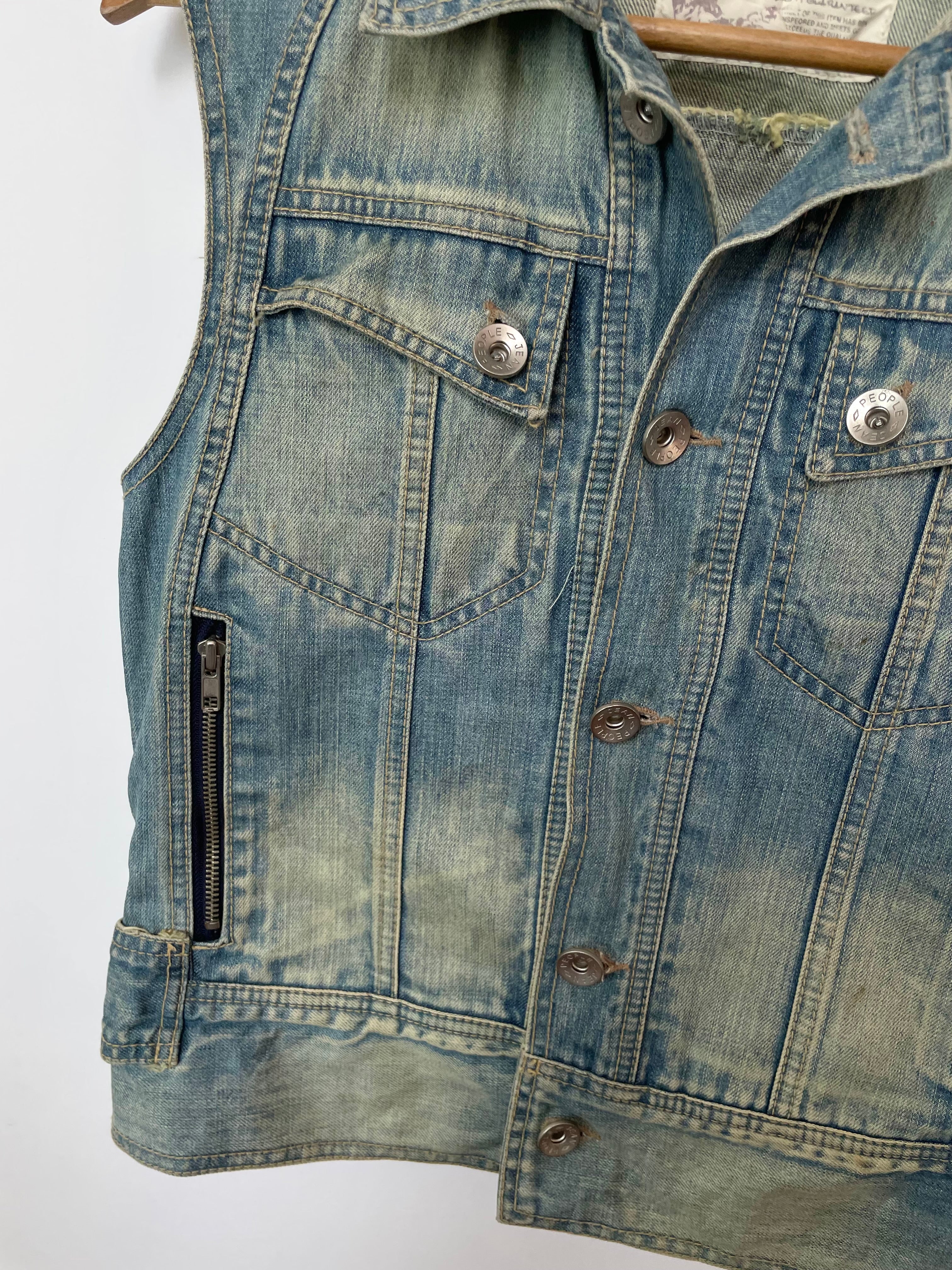 People Jeans Denim Vest-Bust 36 - Image 3