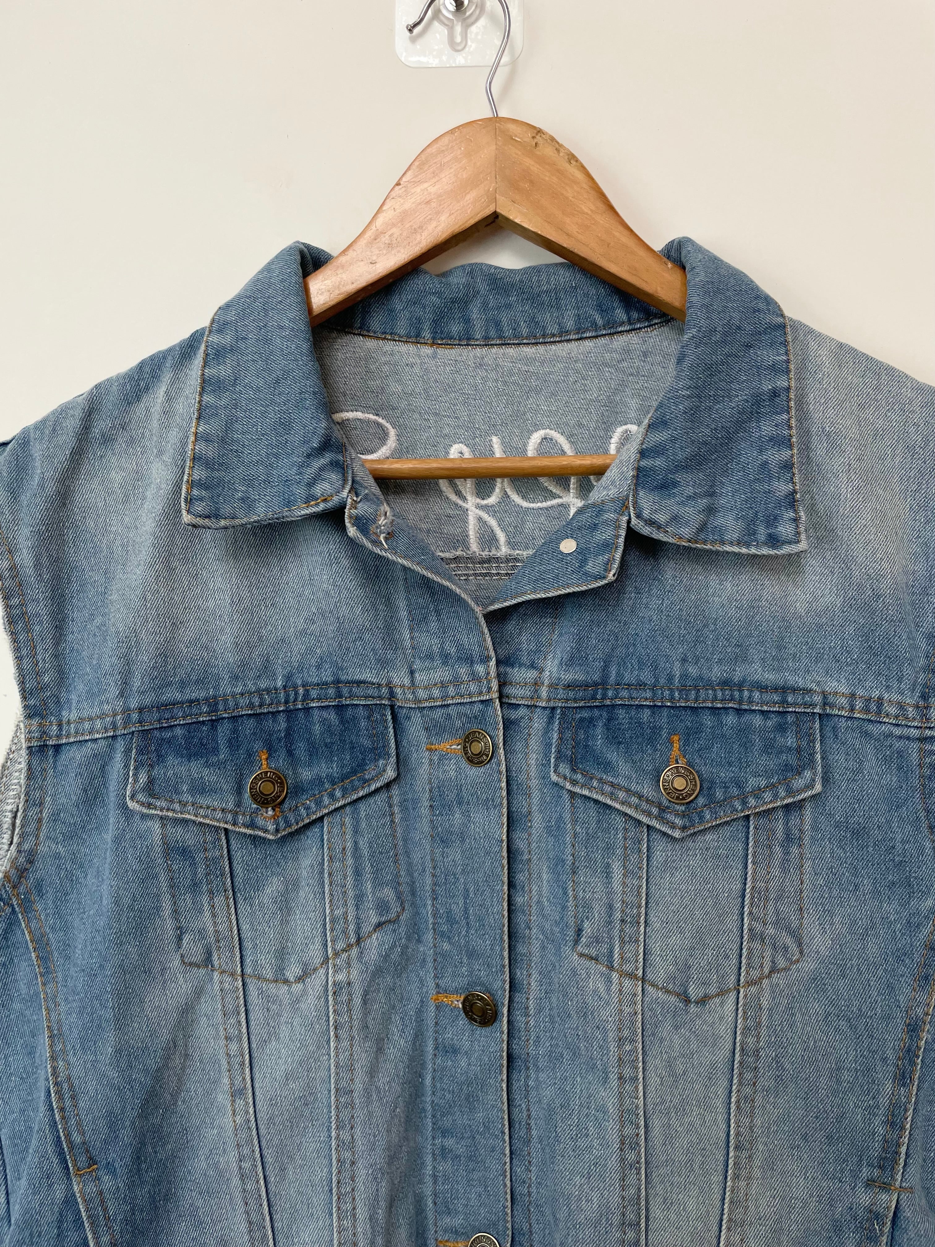 Embroidered Denim Vest-Bust 36 - Image 2