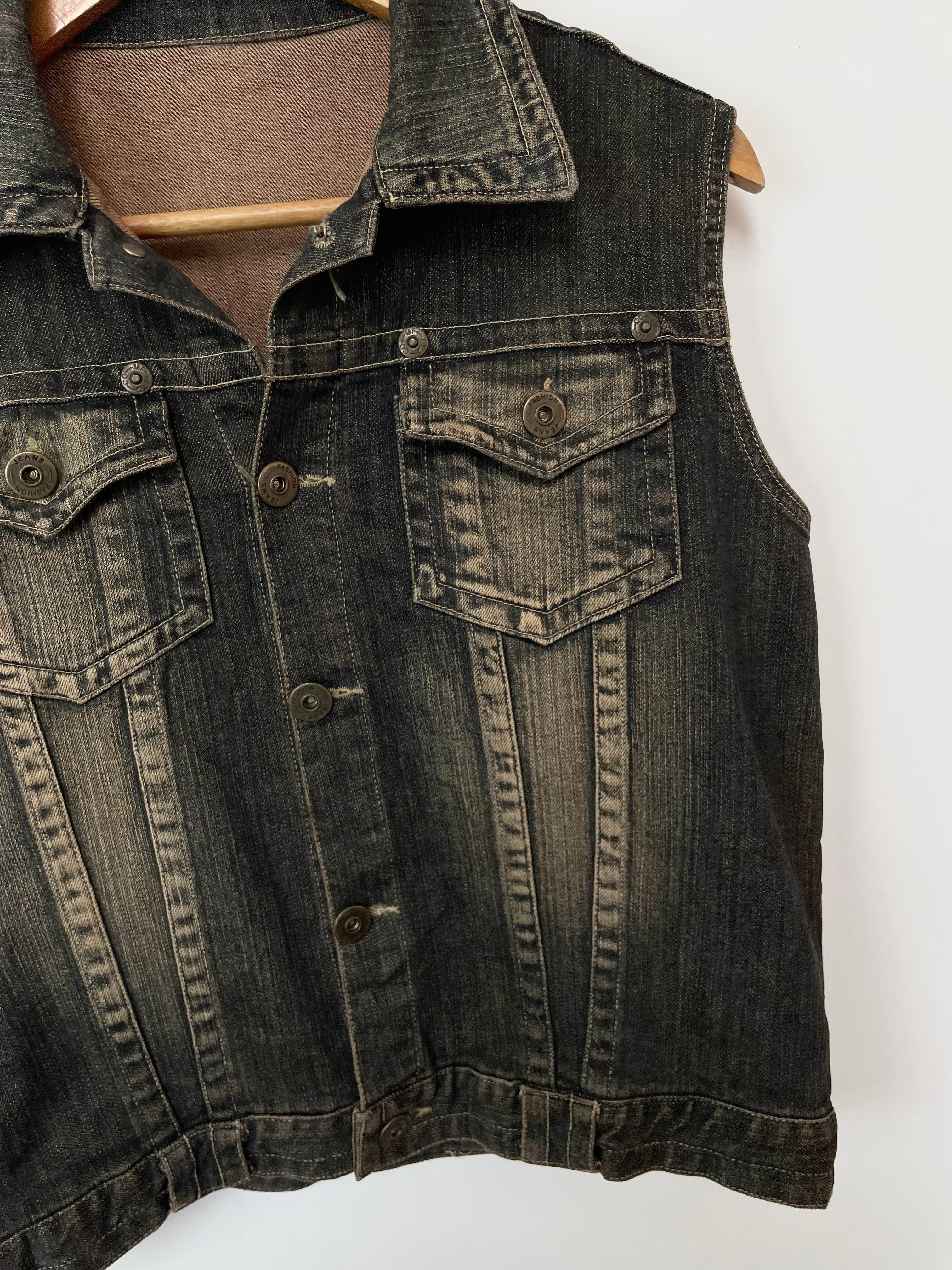 Vintage Denim Vest-Bust 40 - Image 3