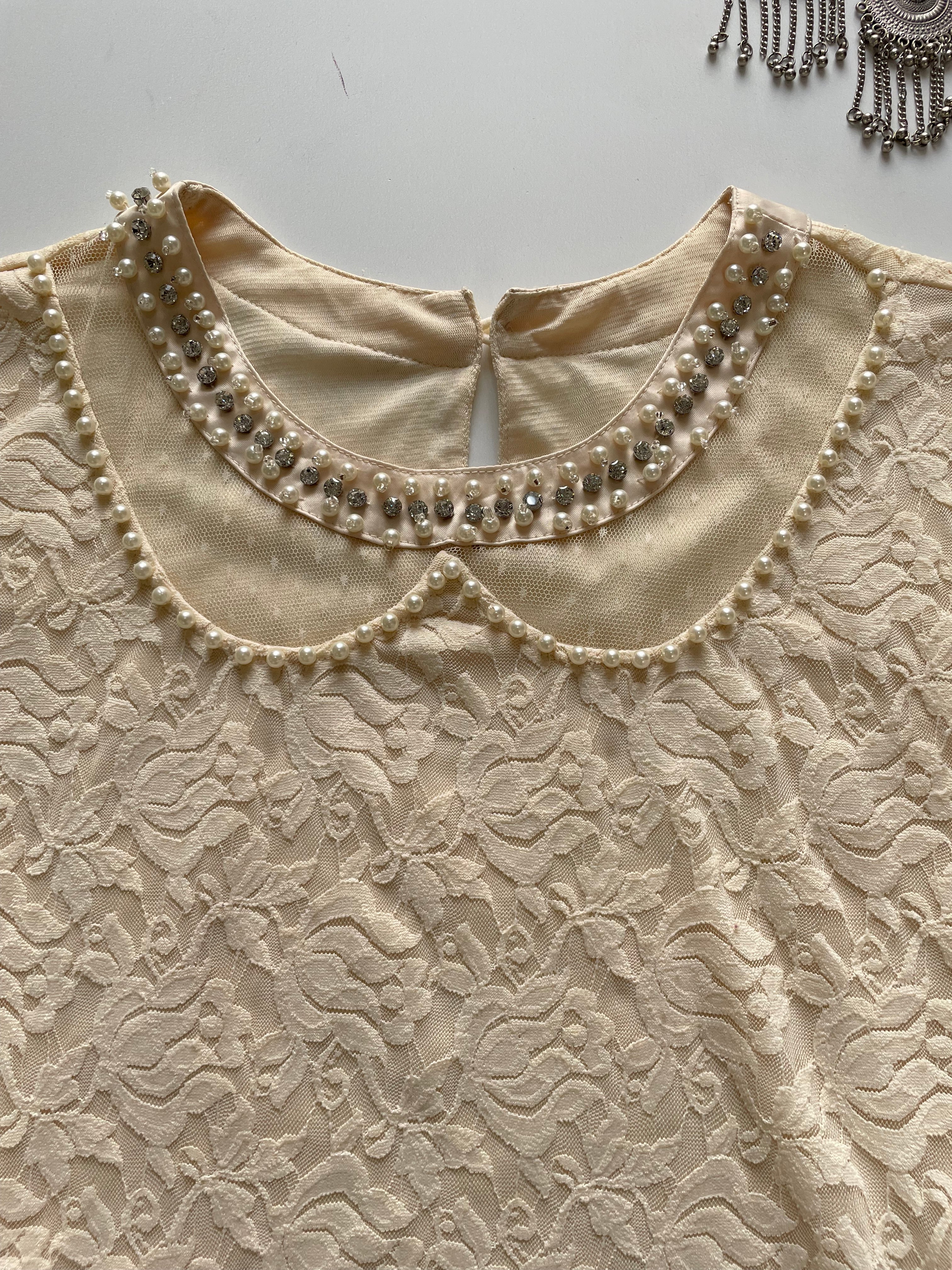Pearl Lace Top-Bust 34 - Image 2