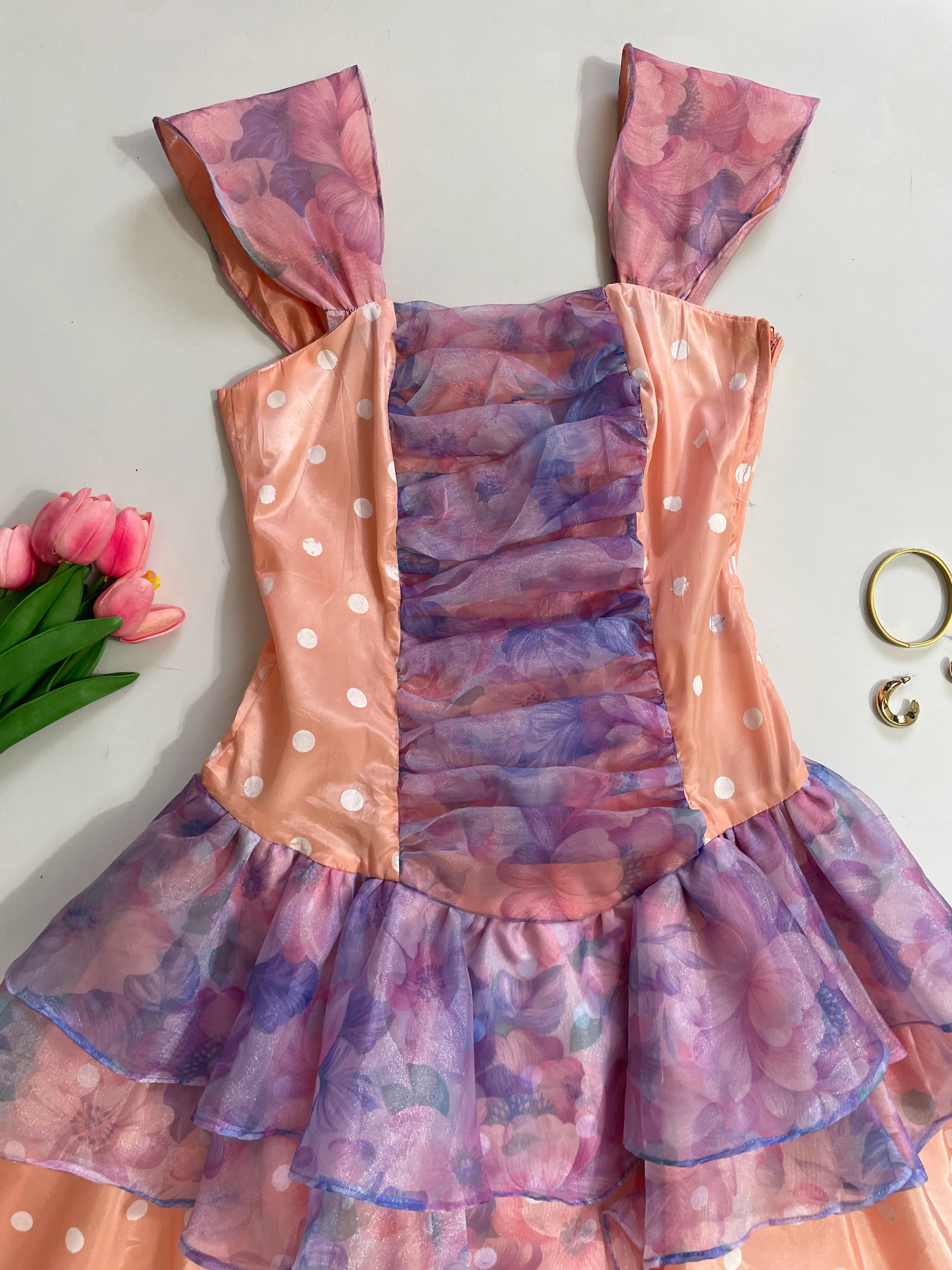 Satin Organza Dress-Bust 30 to 32 - Image 2
