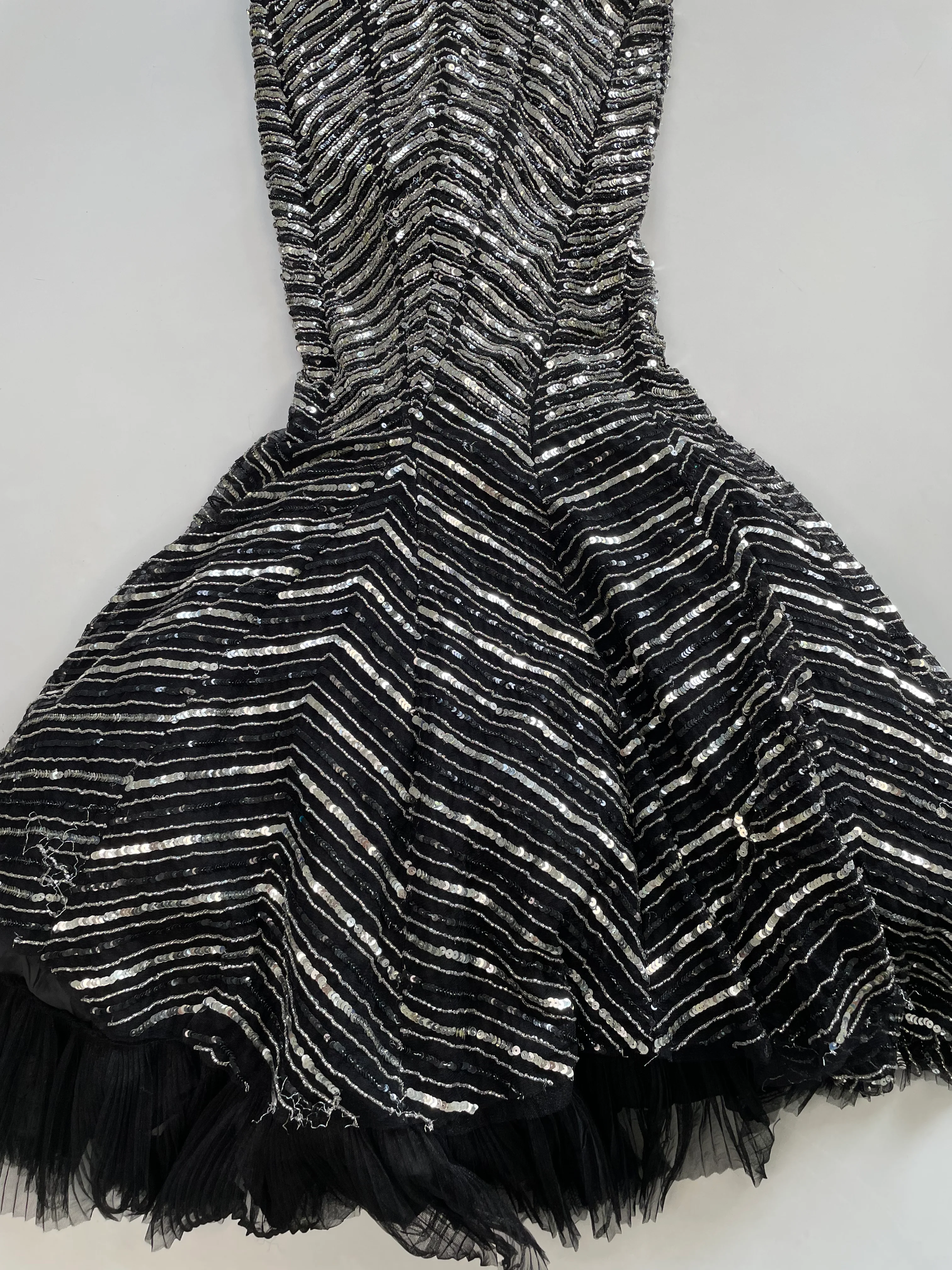 RARE Heavily Embroidered Mermaid Cut Dress-Bust 32 - Image 3