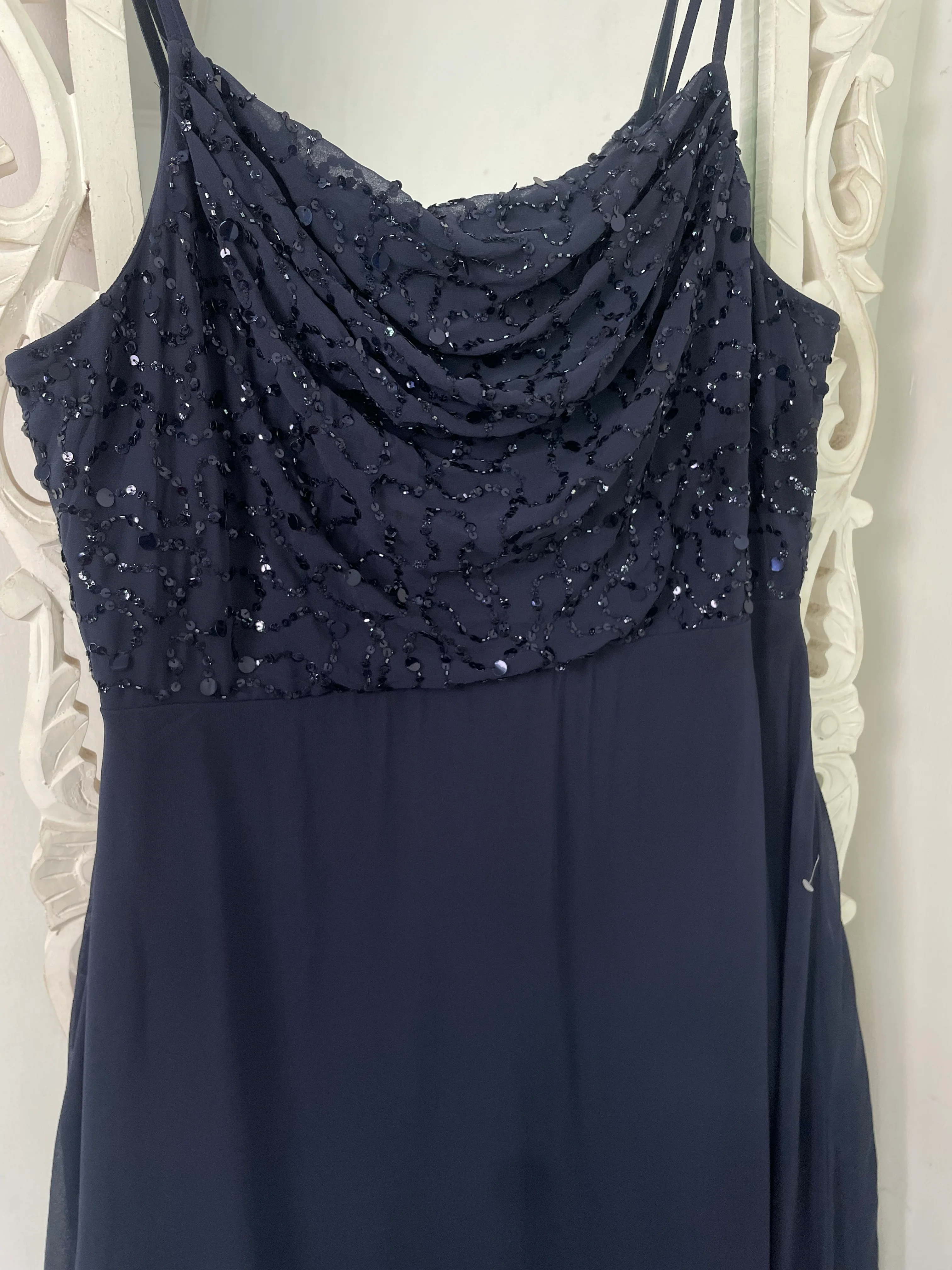 Sequin Cowl Neck Dress-Bust 44 - Image 2