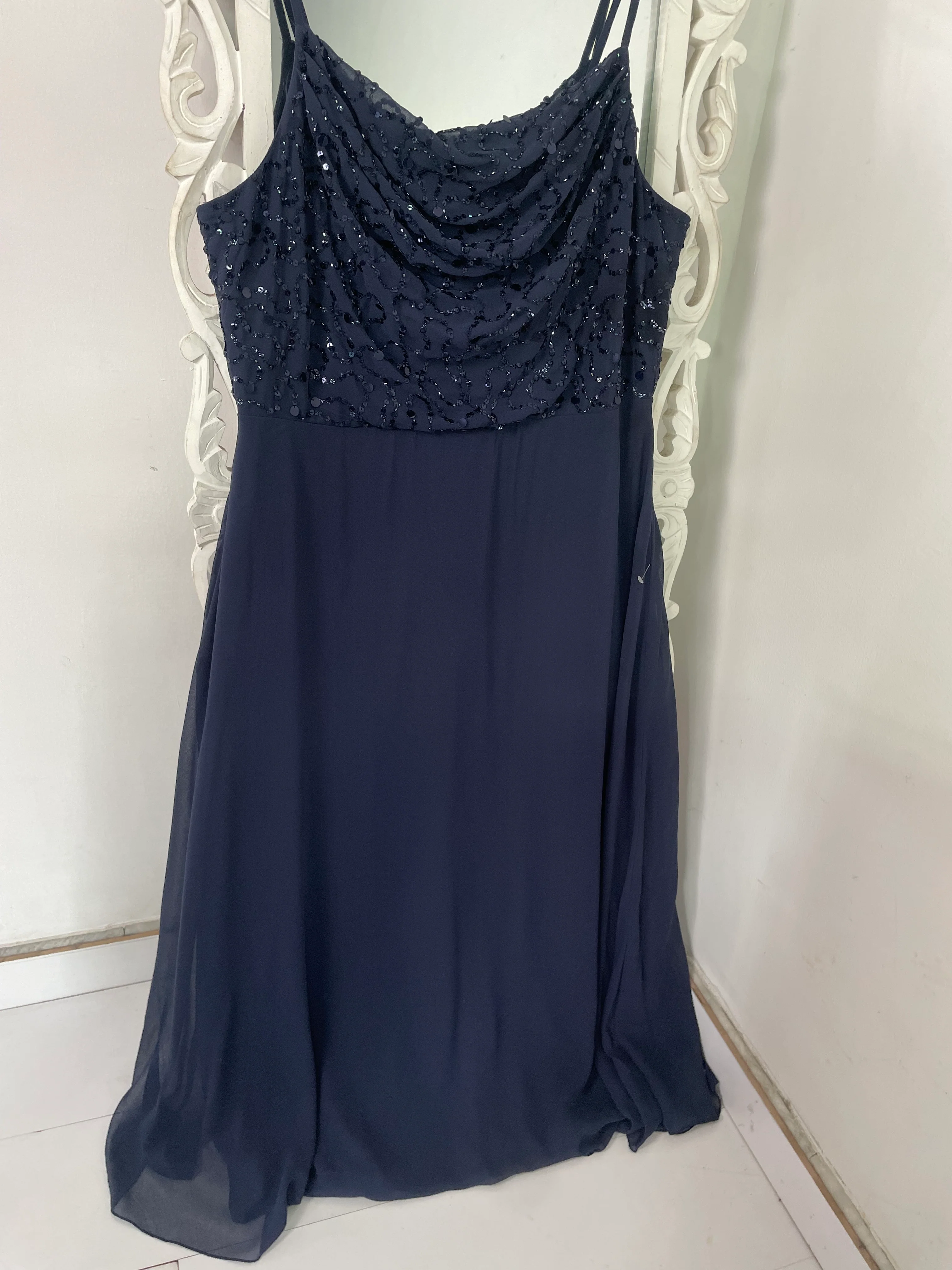 Sequin Cowl Neck Dress-Bust 44 - Image 3