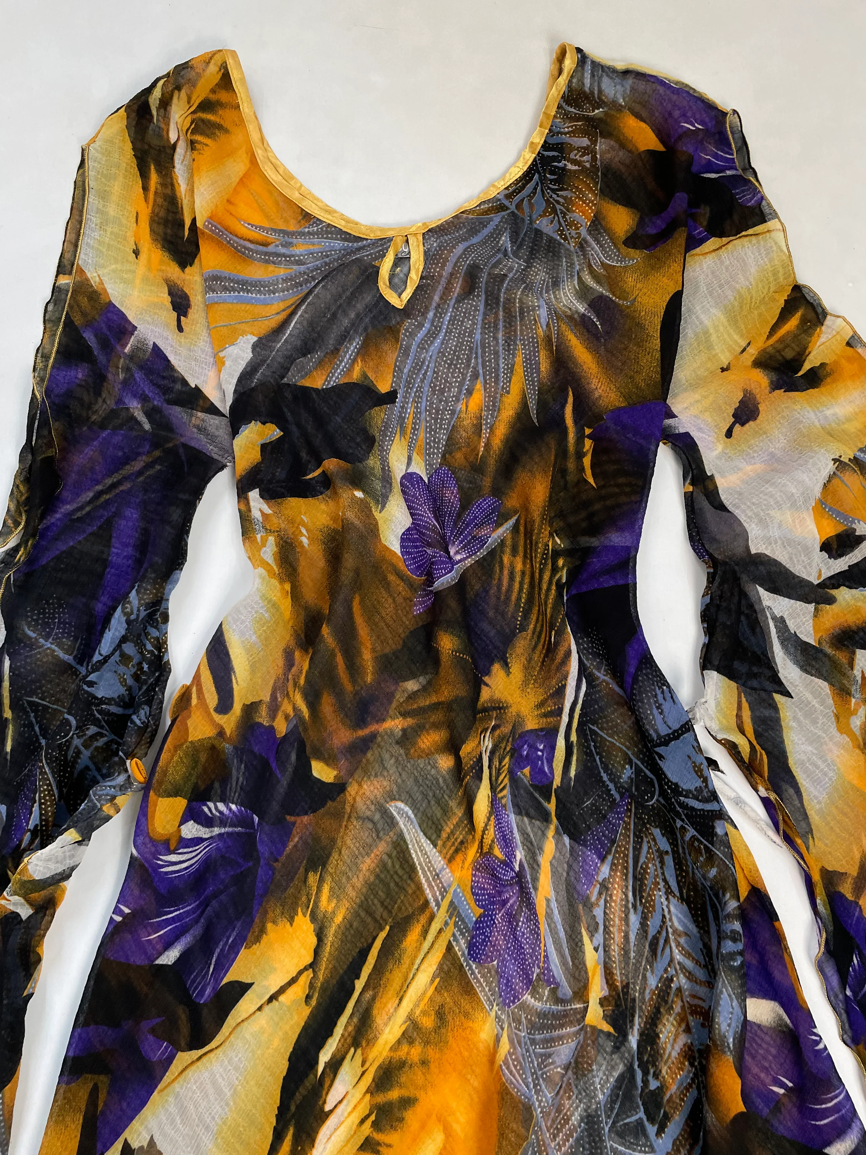 Dramatic Sleeve Sheer Dress-Bust 40 - Image 2