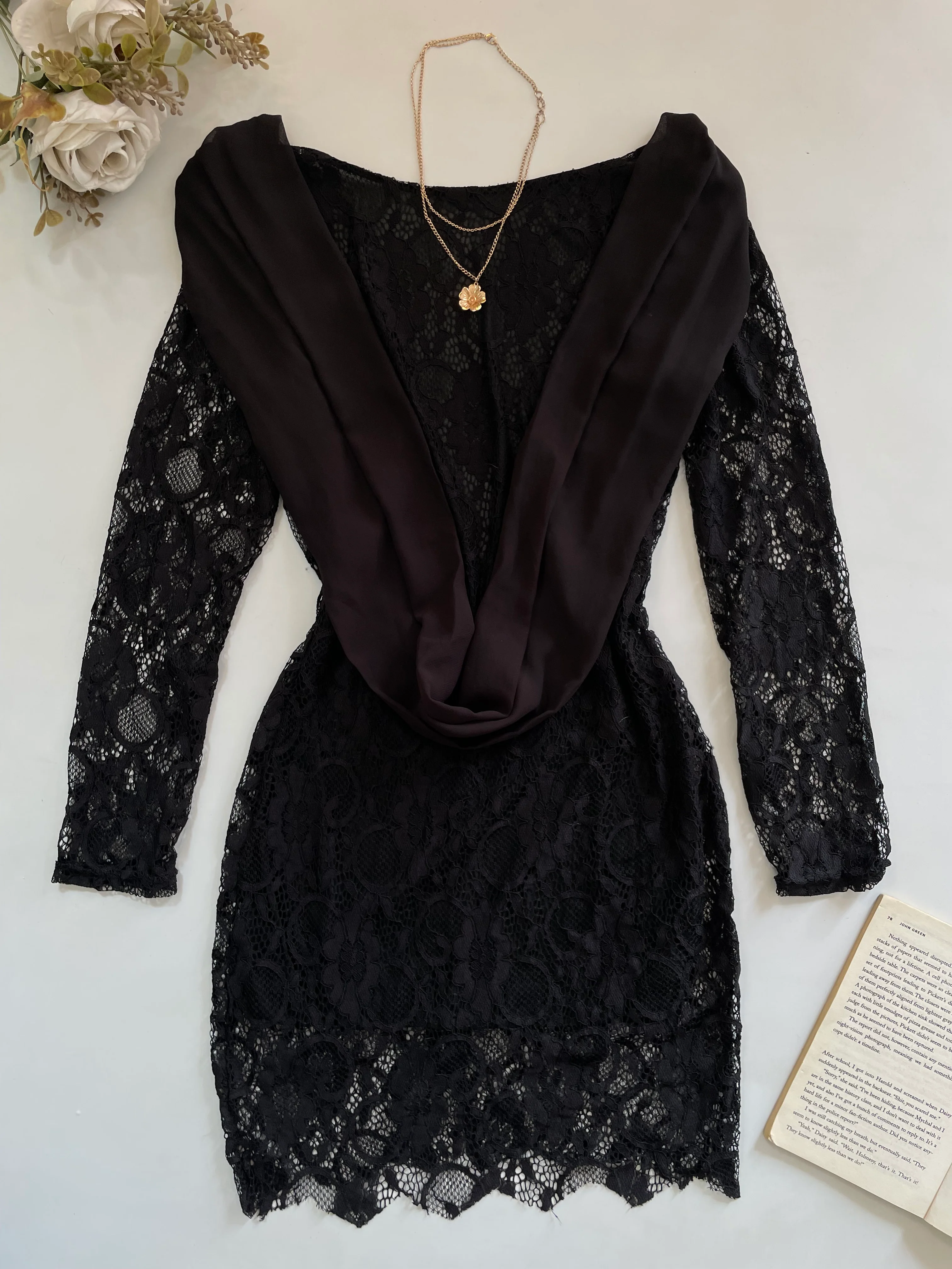 Lace Backless Dress-Bust 34
